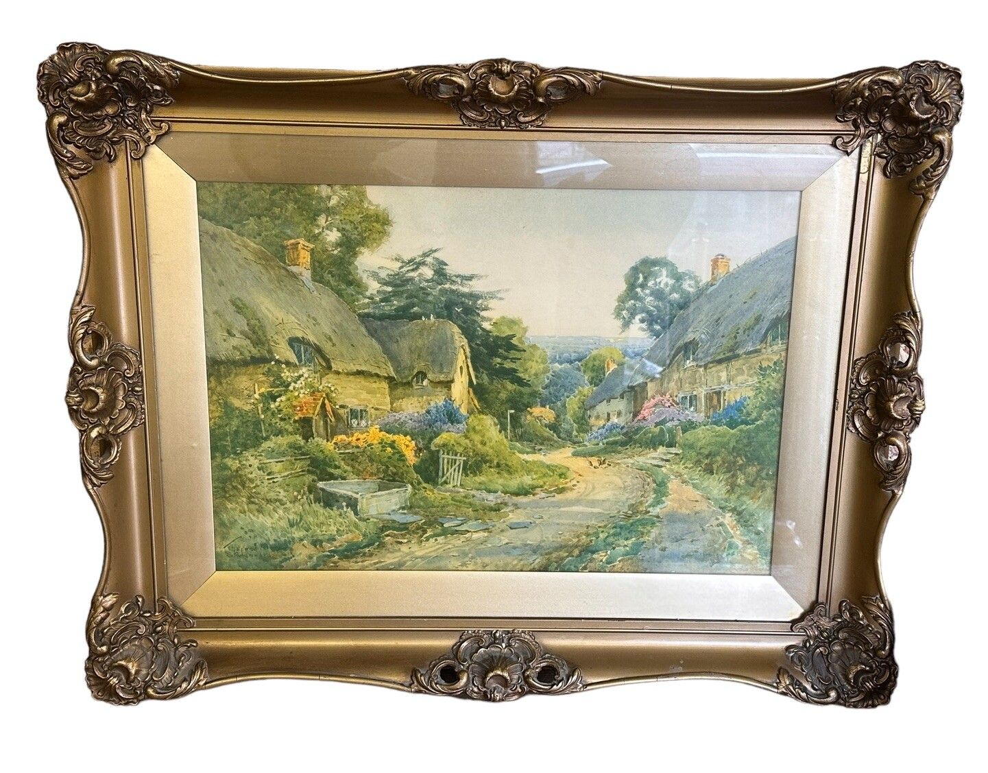 Antique Cotswold Scene Lithograph By T Sylvester Stannard 70cm By 55cm photo for sale