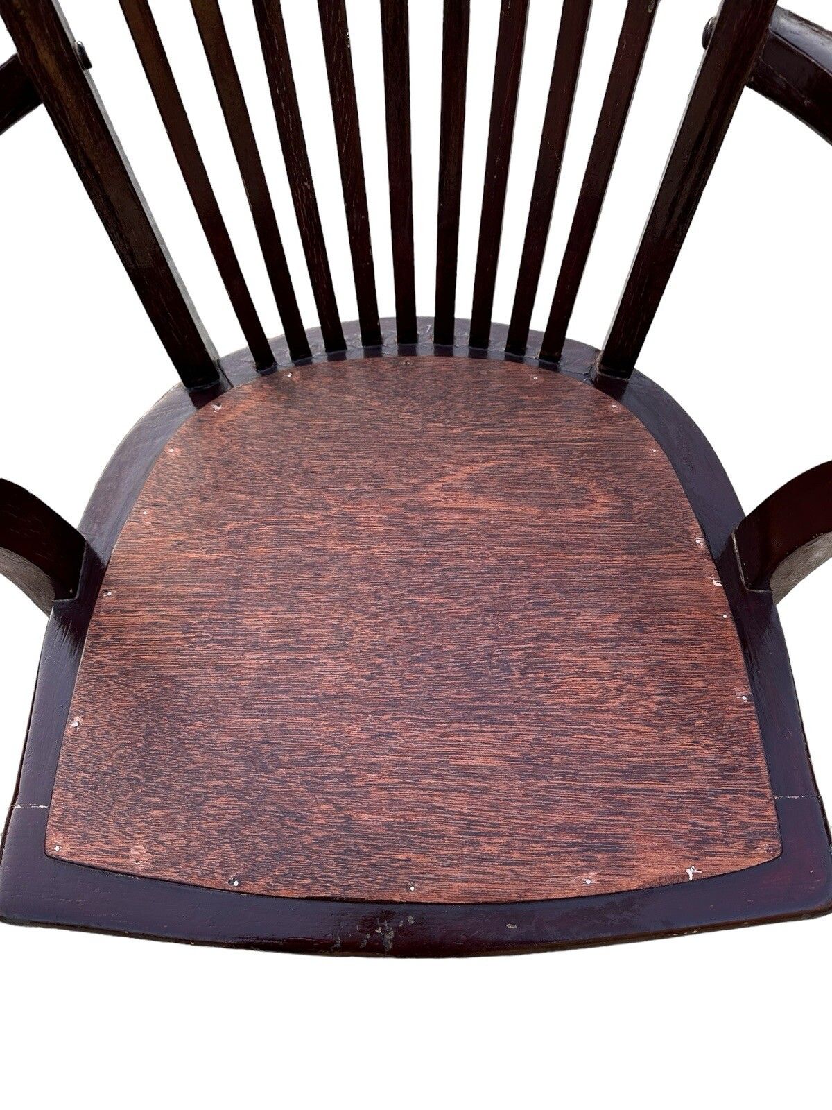 Antique Early 20th Century Oak Swivel Bankers Desk Chair photo vinterior