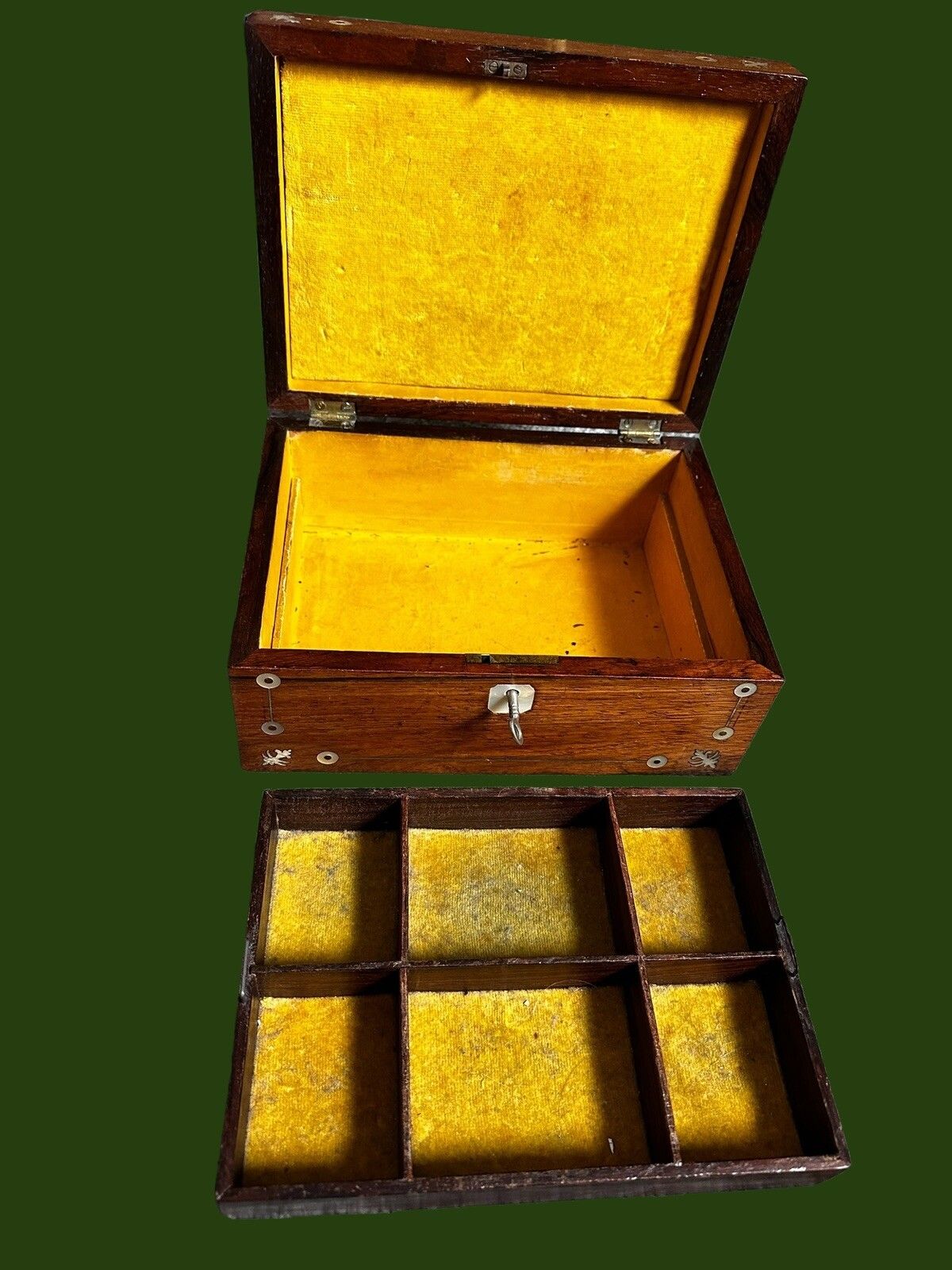 Victorian Rosewood & Mother Of Pearl Box / Sewing Box Keepsake Jewellery photo buy