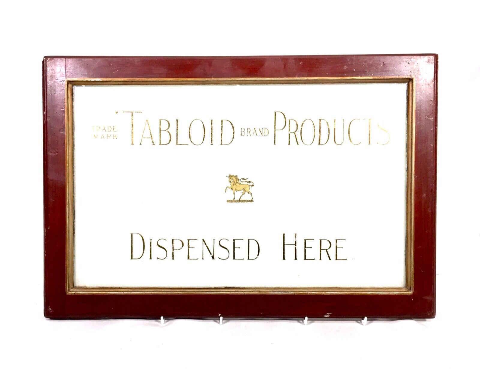 Antique Apothecary Interest   Salvaged Framed Chemist Window Dispensing Sign photo for sale