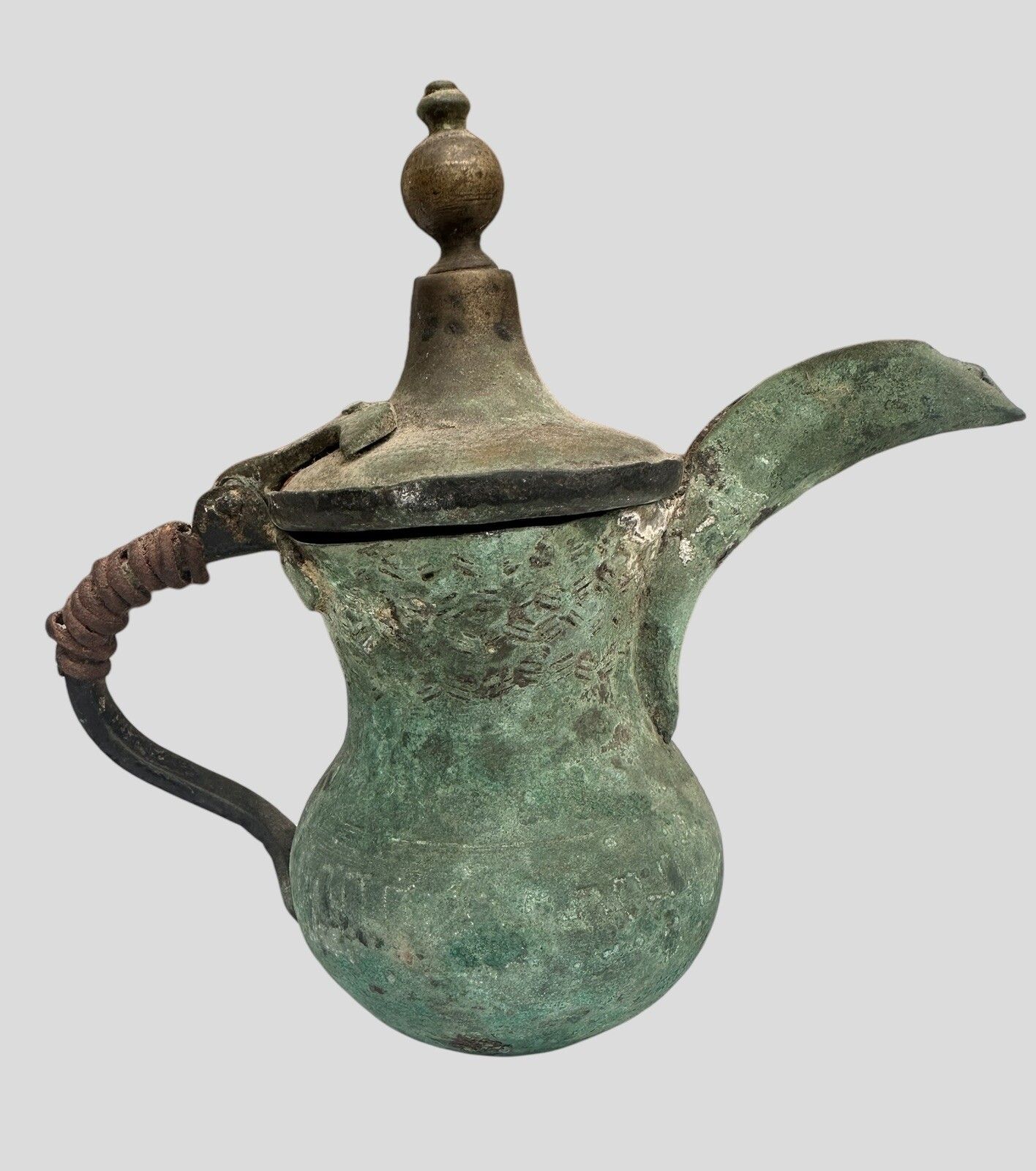 Arabic Dallah Coffee Pot Islamic Middle East Damascus Iraqi 20 Cm Tall photo for sale