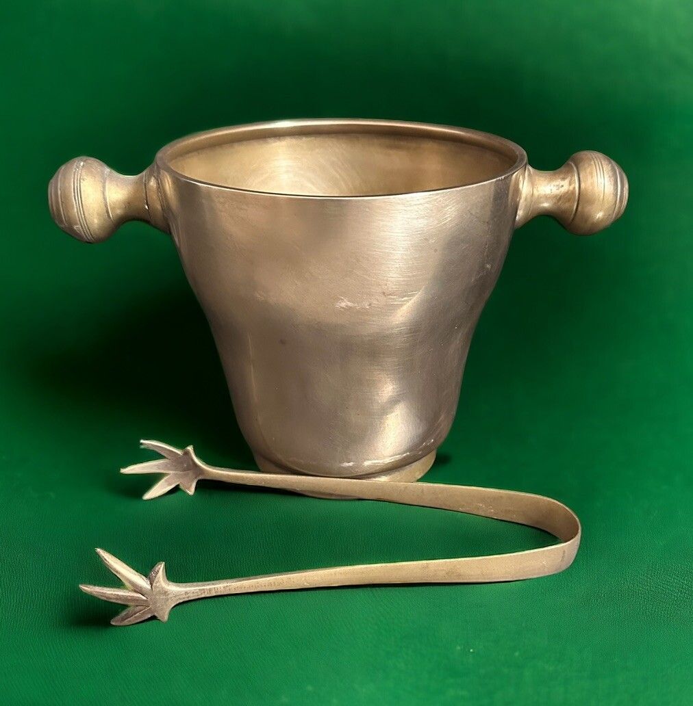 Anglo Indian Pre 1940’s Beehive Twin Handled Ice Bucket With Tongs And Strainer photo furniture