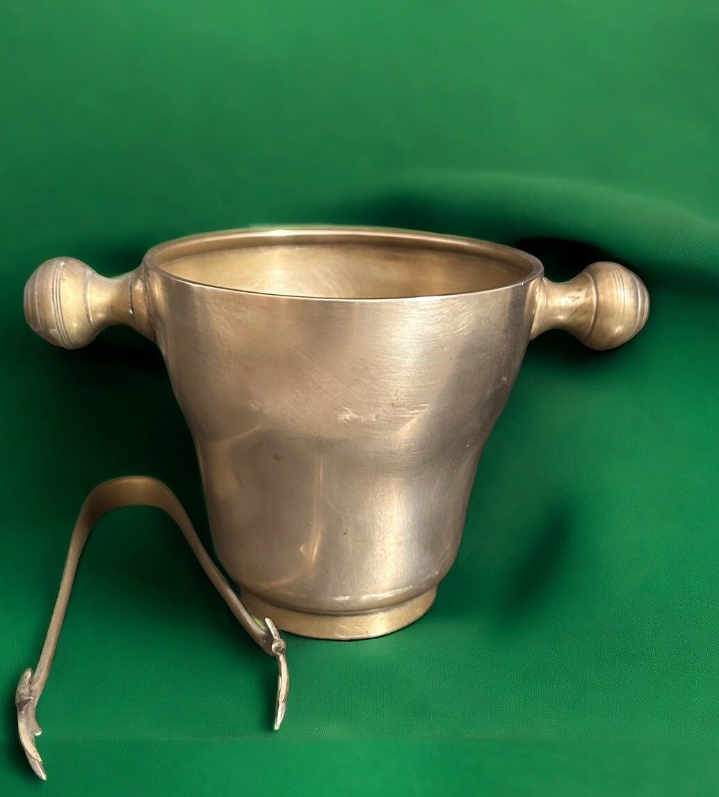 Anglo Indian Pre 1940’s Beehive Twin Handled Ice Bucket With Tongs And Strainer photo for sale