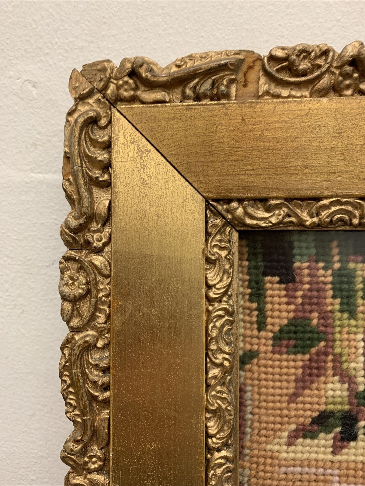 Antique Gilt Wooden Framed Tapestry Charles Edward Wilson 56cm By 45cm photo for sale