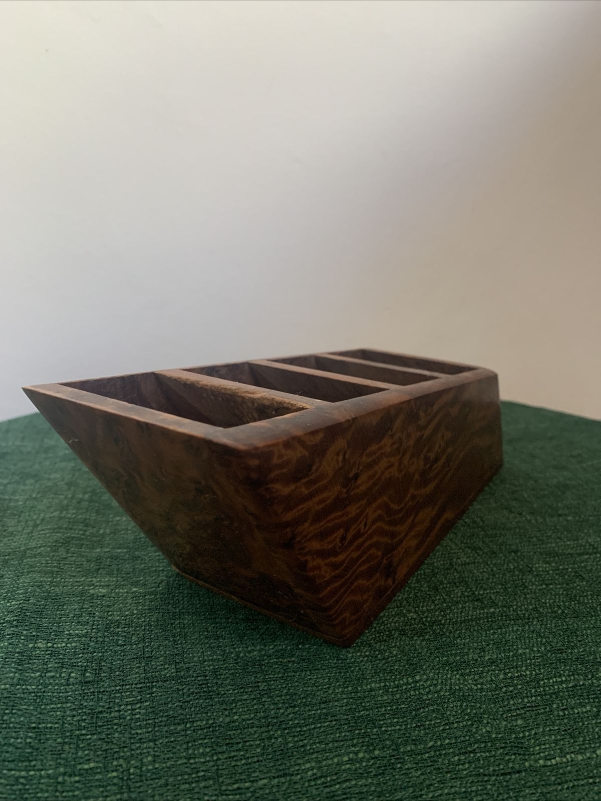 Antique Art Deco Exquisite Burr Walnut Pen Stand Desk Prop ￼ photo vinterior