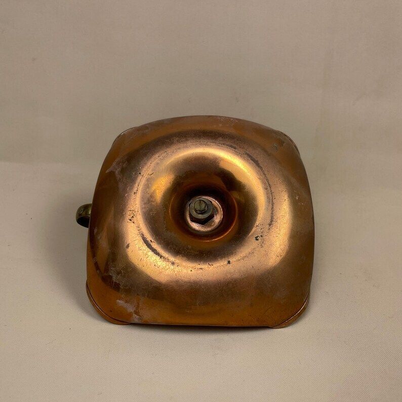 Antique Copper Brass Metal Candlestick Chamber Candle Stick Handle Ornate Patterned Base Vintage Round Handle Taper Dinner Aged Patina Brass photo 55.0