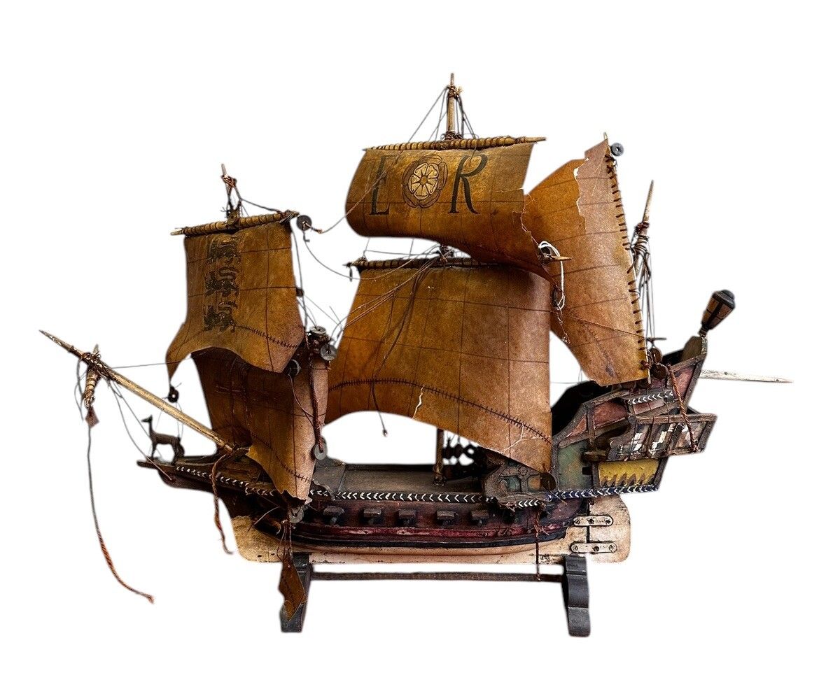 Galleon Antique Wooden Model Nautical Scratch Built Fantastic photo furniture