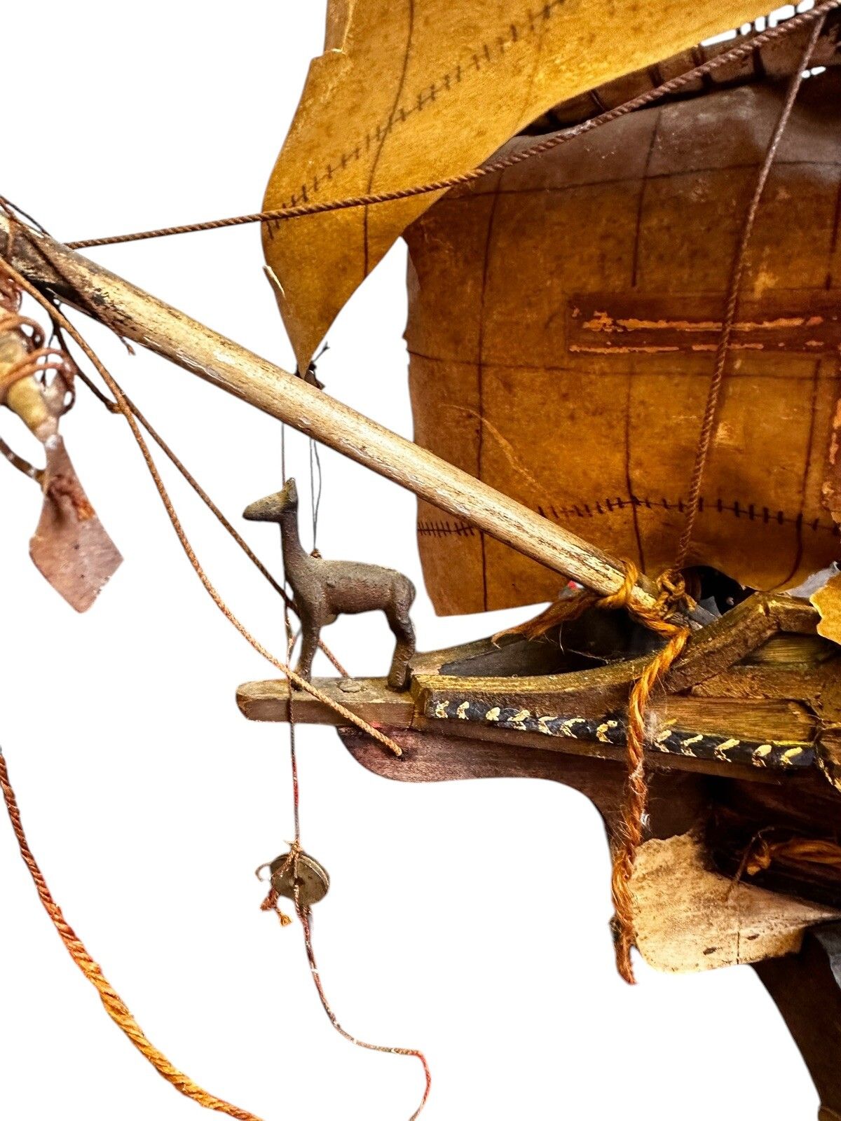 Galleon Antique Wooden Model Nautical Scratch Built Fantastic photo buy