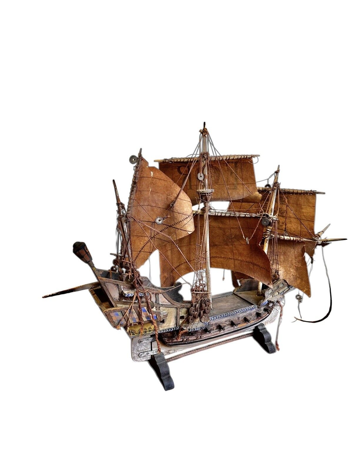 photo for sale Galleon Antique Wooden Model Nautical Scratch Built Fantastic