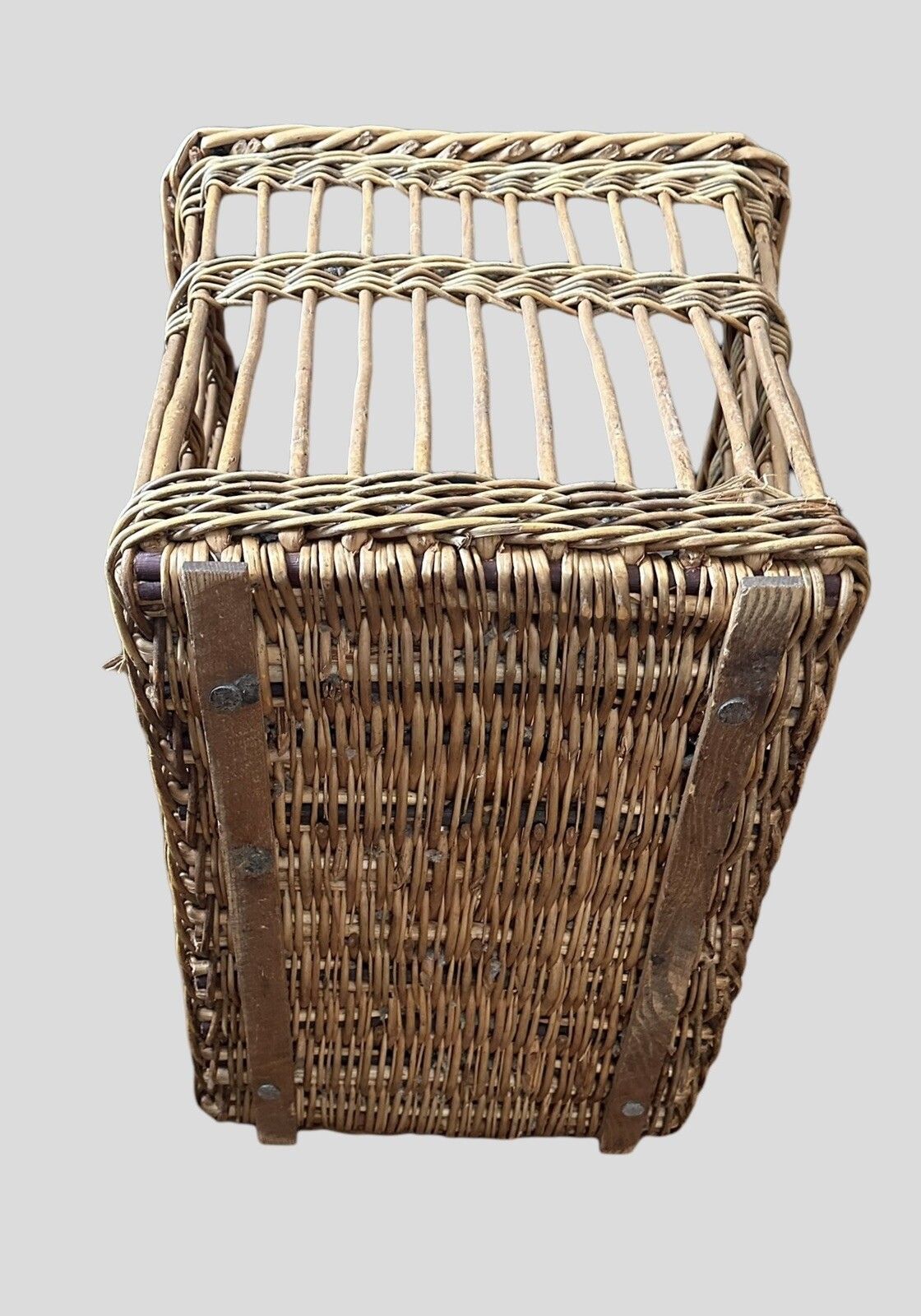 Vintage Quality Large Rattan Wicker Log Basket 66cm By 48cm photo Home Decor
