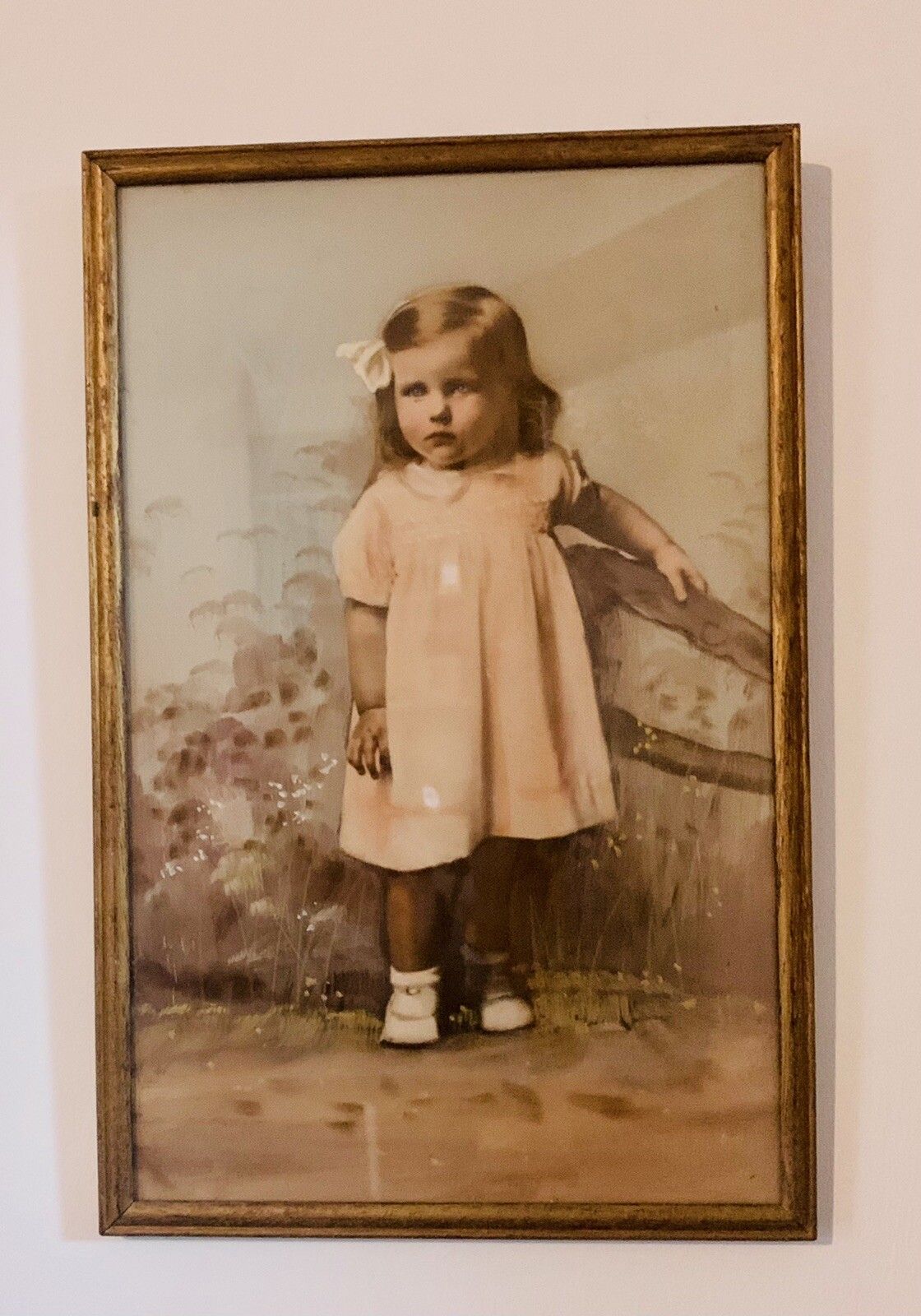 Original 19th Century Painting Portrait Child  Named Patricia Alabaster