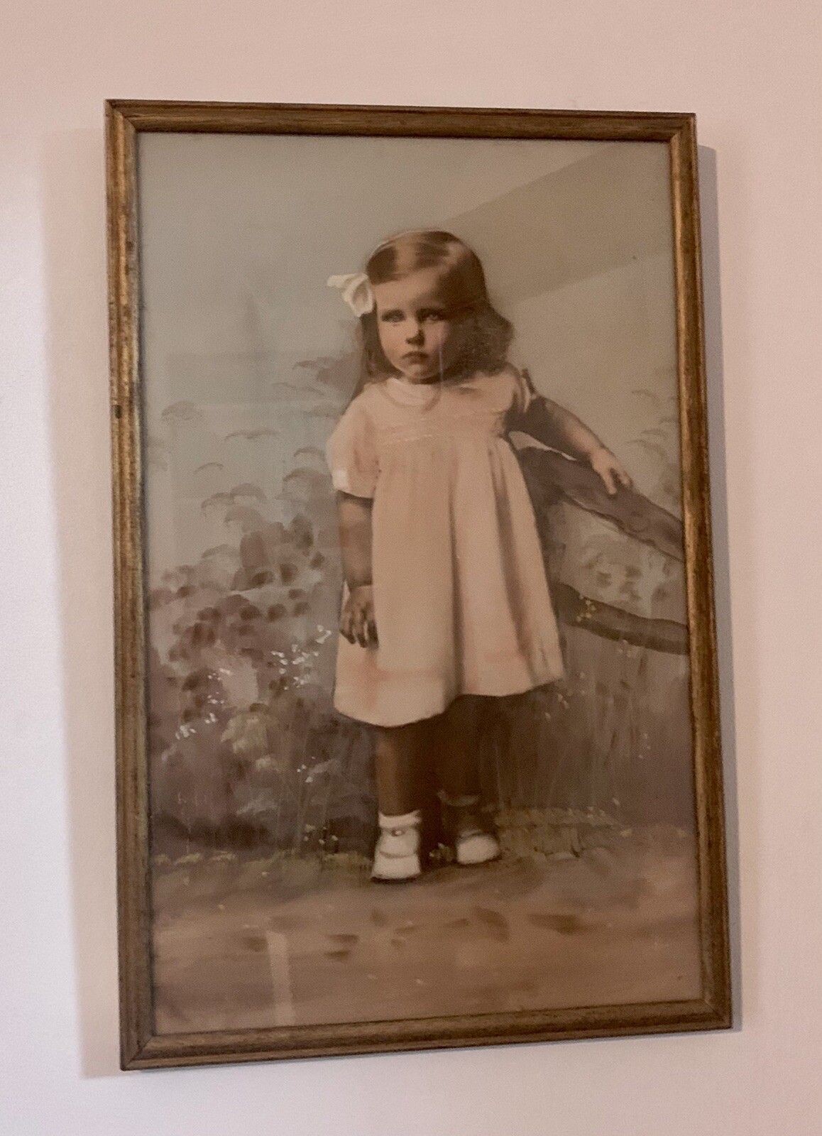 Original 19th Century Painting Portrait Child  Named Patricia Alabaster photo furniture