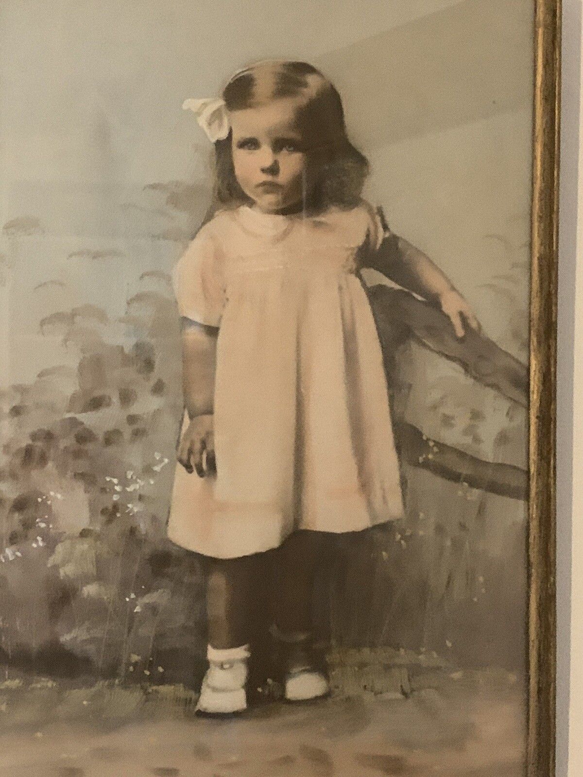 Original 19th Century Painting Portrait Child  Named Patricia Alabaster photo for sale