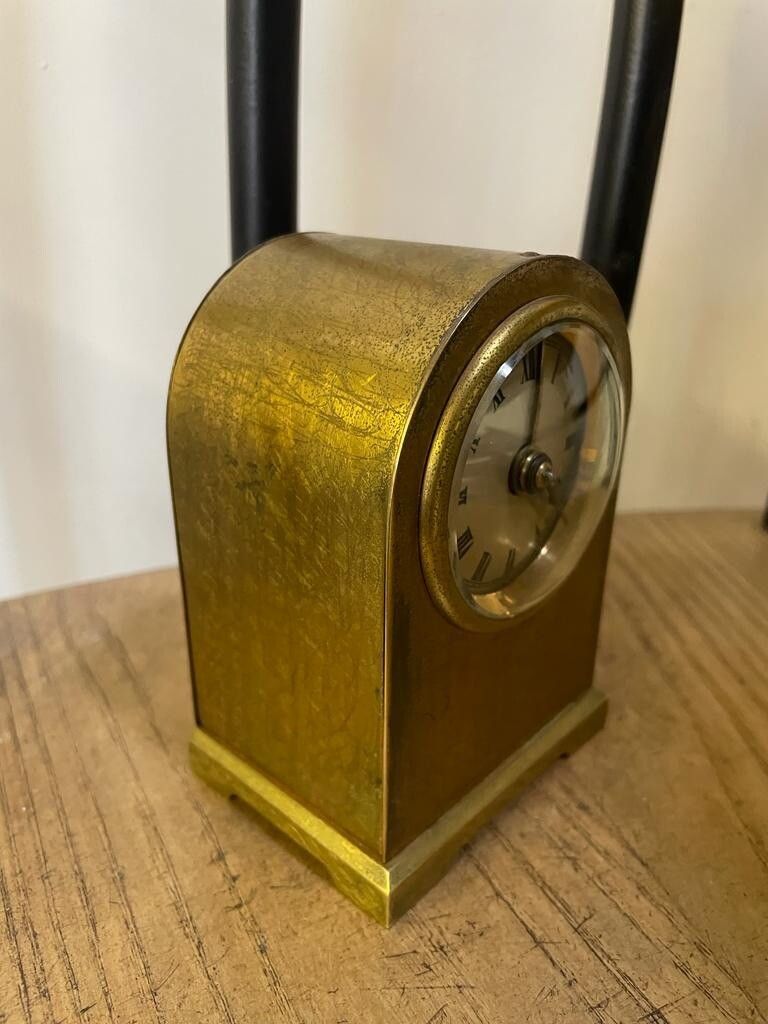19th Century Antique French Brass Carriage Bell Alarm Clock Outstanding photo furniture