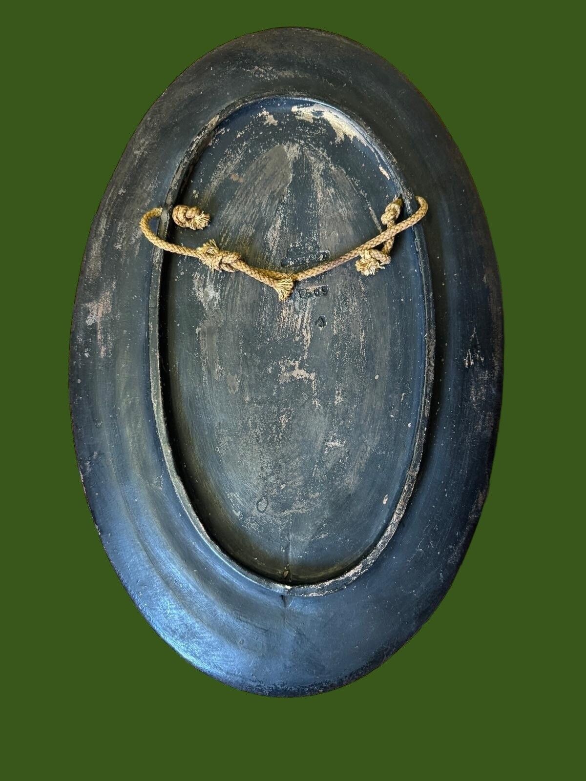Antique Bretby Pottery Oval Oriental Japanese Pottery Wall Art Plaque...Gorgeous photo Art
