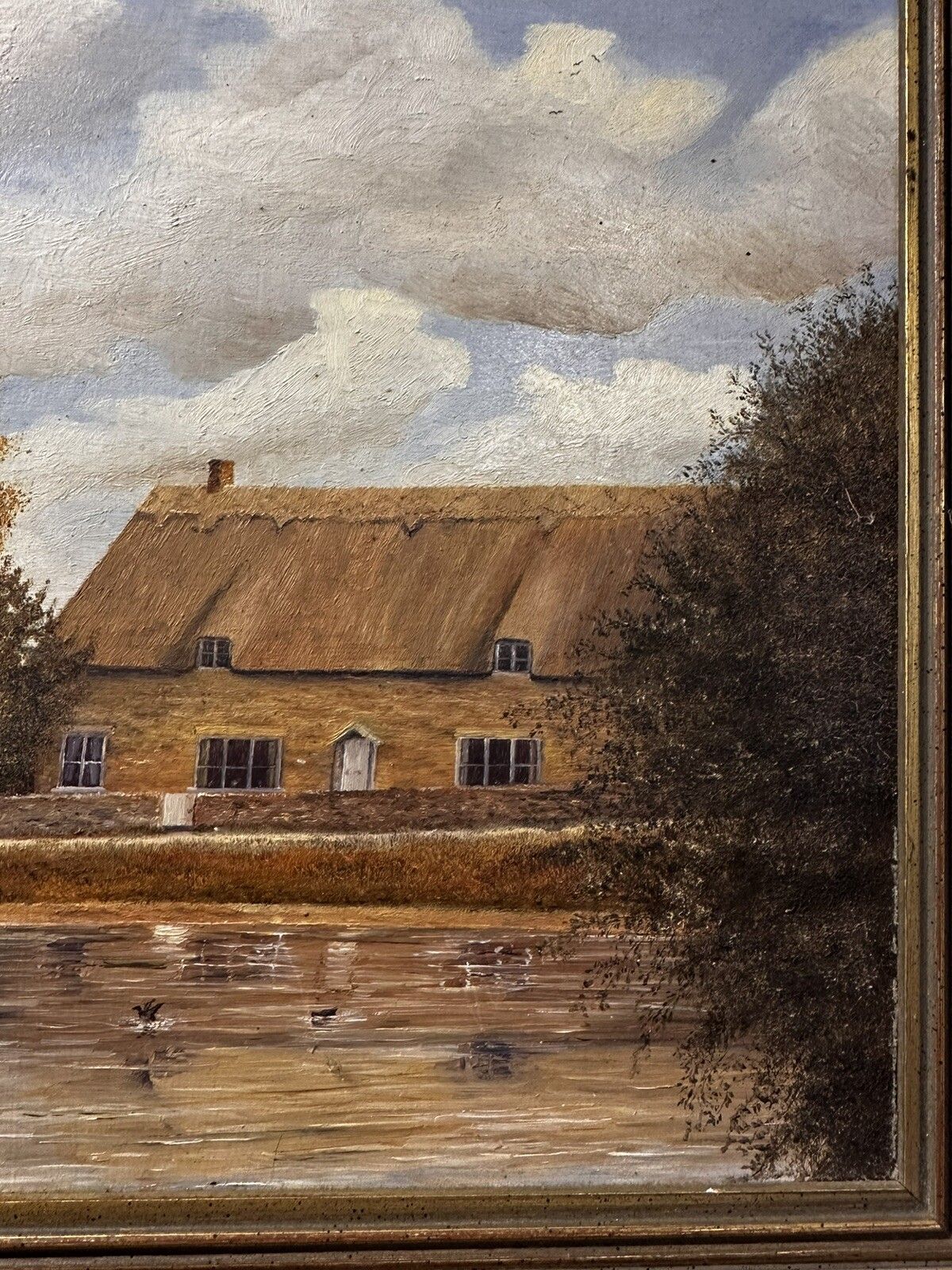 20th Century Original Signed Oil Painting  Country Scene / Duck Pond R Wademan photo Art