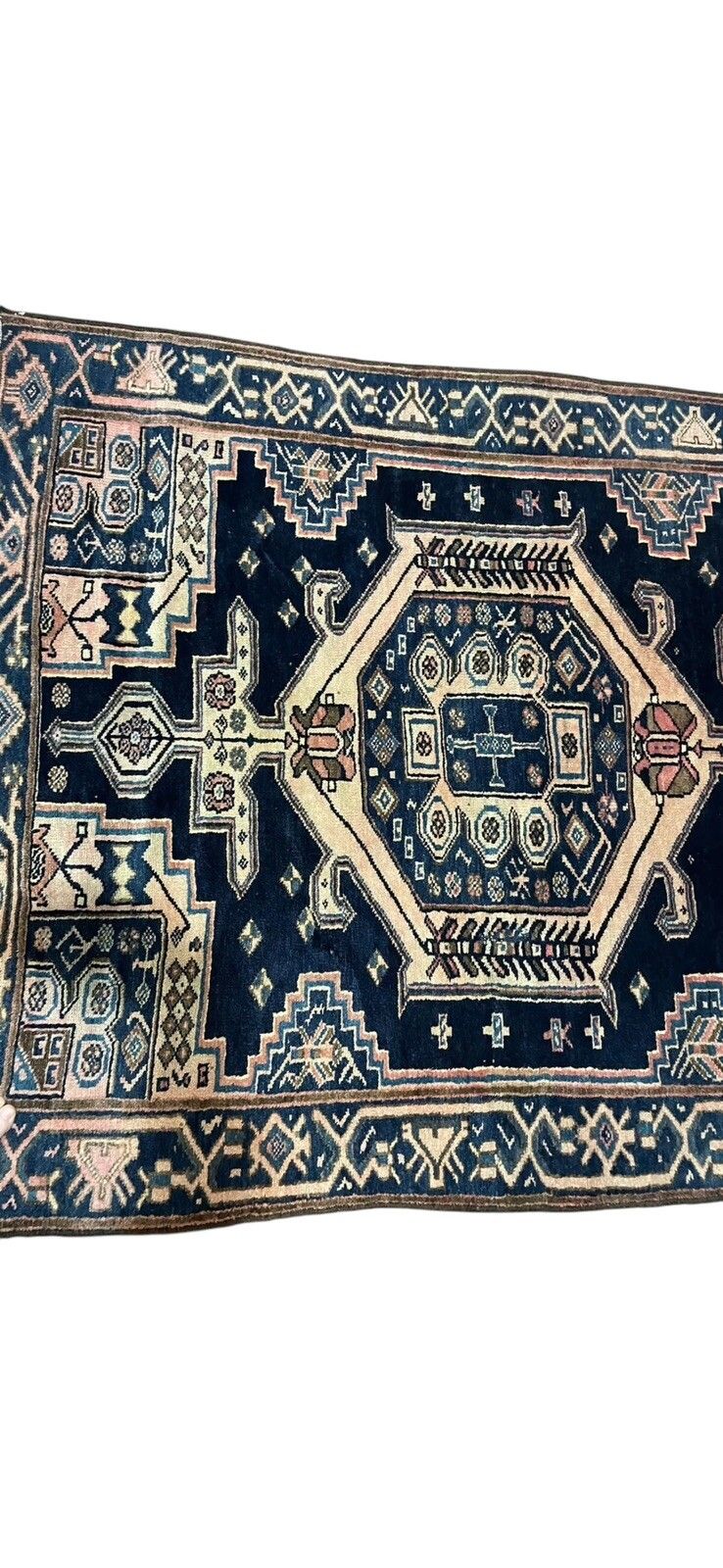 Vintage  Antique Aztec Eastern Traditional 100% Wool Rug  200cm By 154cm  R9 photo for sale
