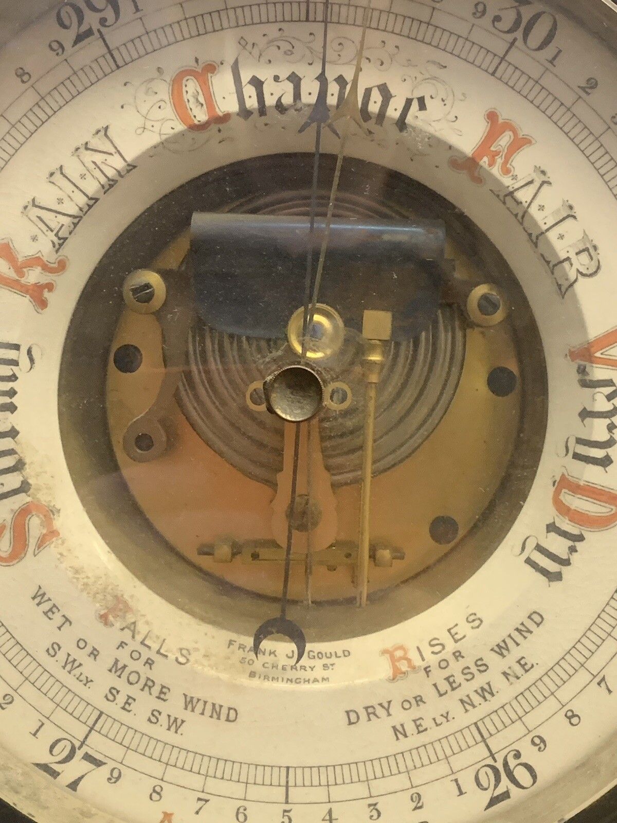 Antique 19th Century Frank J Gould Birmingham Magnificent Carved Barometer  95cm photo vinterior
