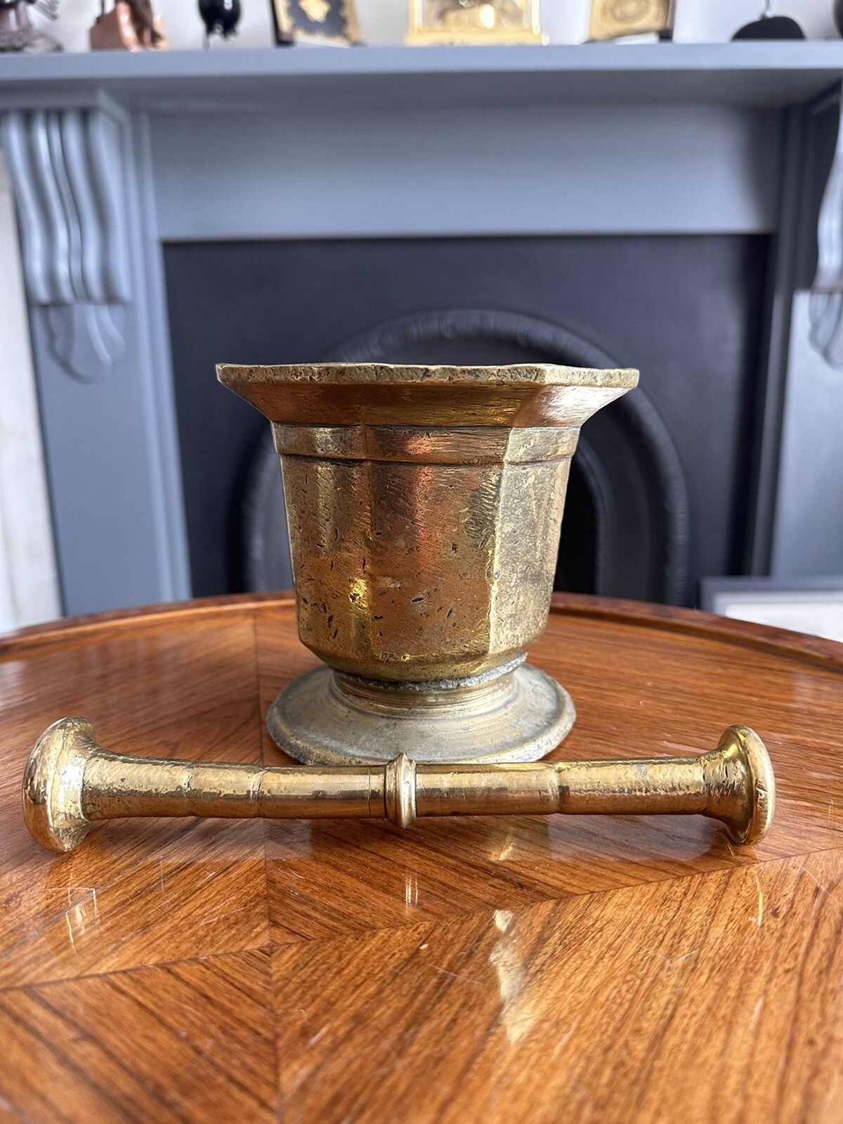 Antique Large Chemist's Mortar & Pestle, English, Bronze, Apothecary, Georgian,