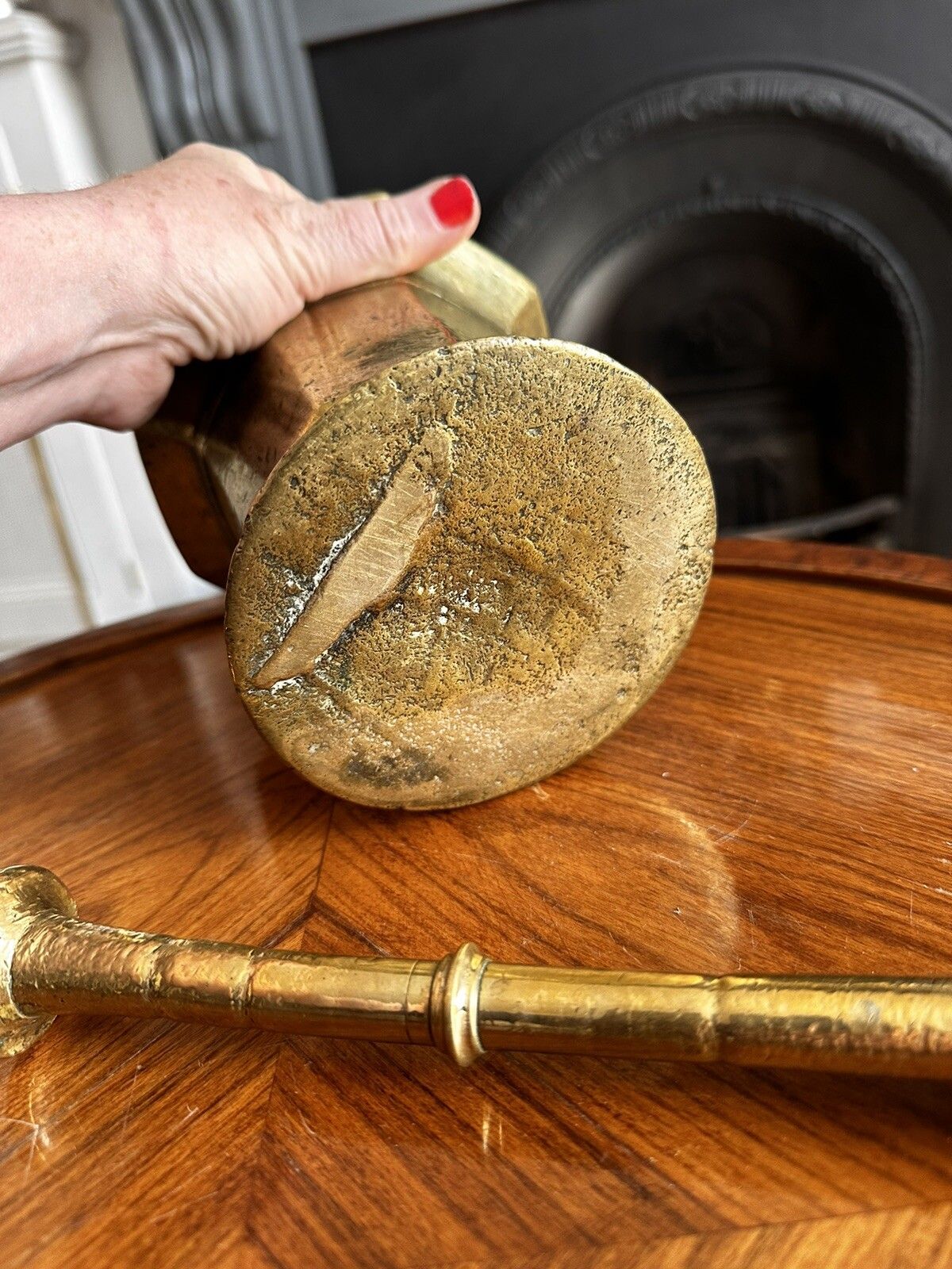 Antique Large Chemist's Mortar & Pestle, English, Bronze, Apothecary, Georgian, photo Home Decor