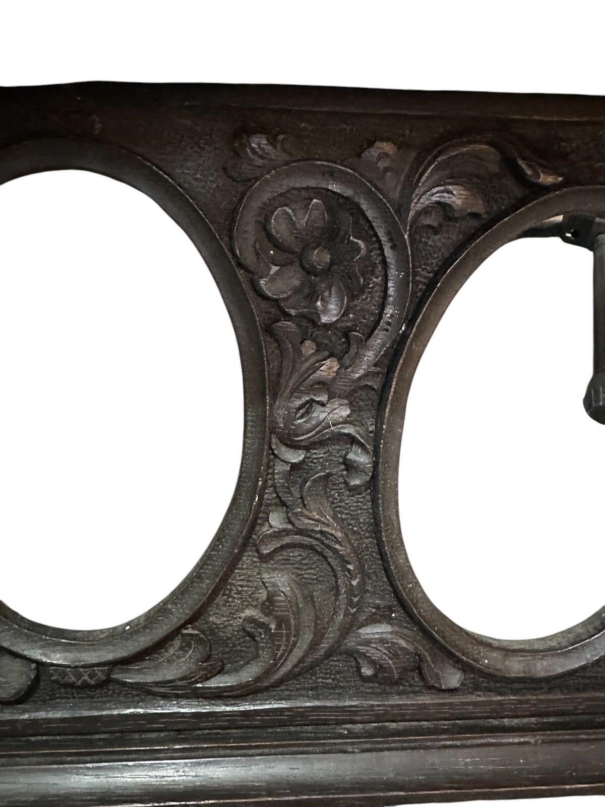 Victorian Carved Wooden Wall Mounted Photo Frame  Shelf Carved Fish Jacobean photo for sale