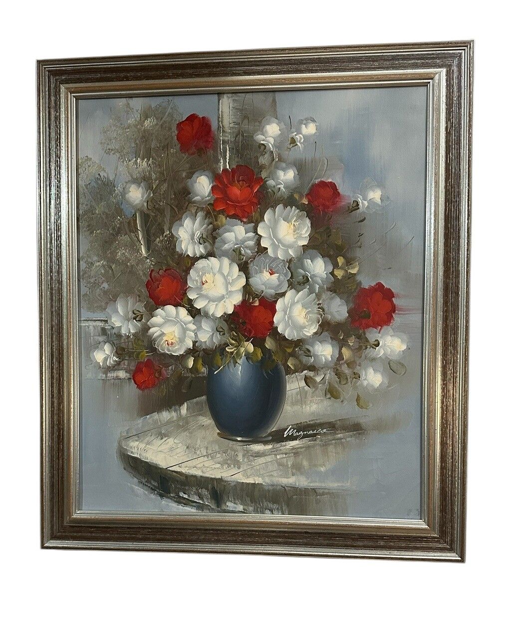 Oil Painting On Canvas Still Life Botanical Realism By Magnasco 72cm By 62cm