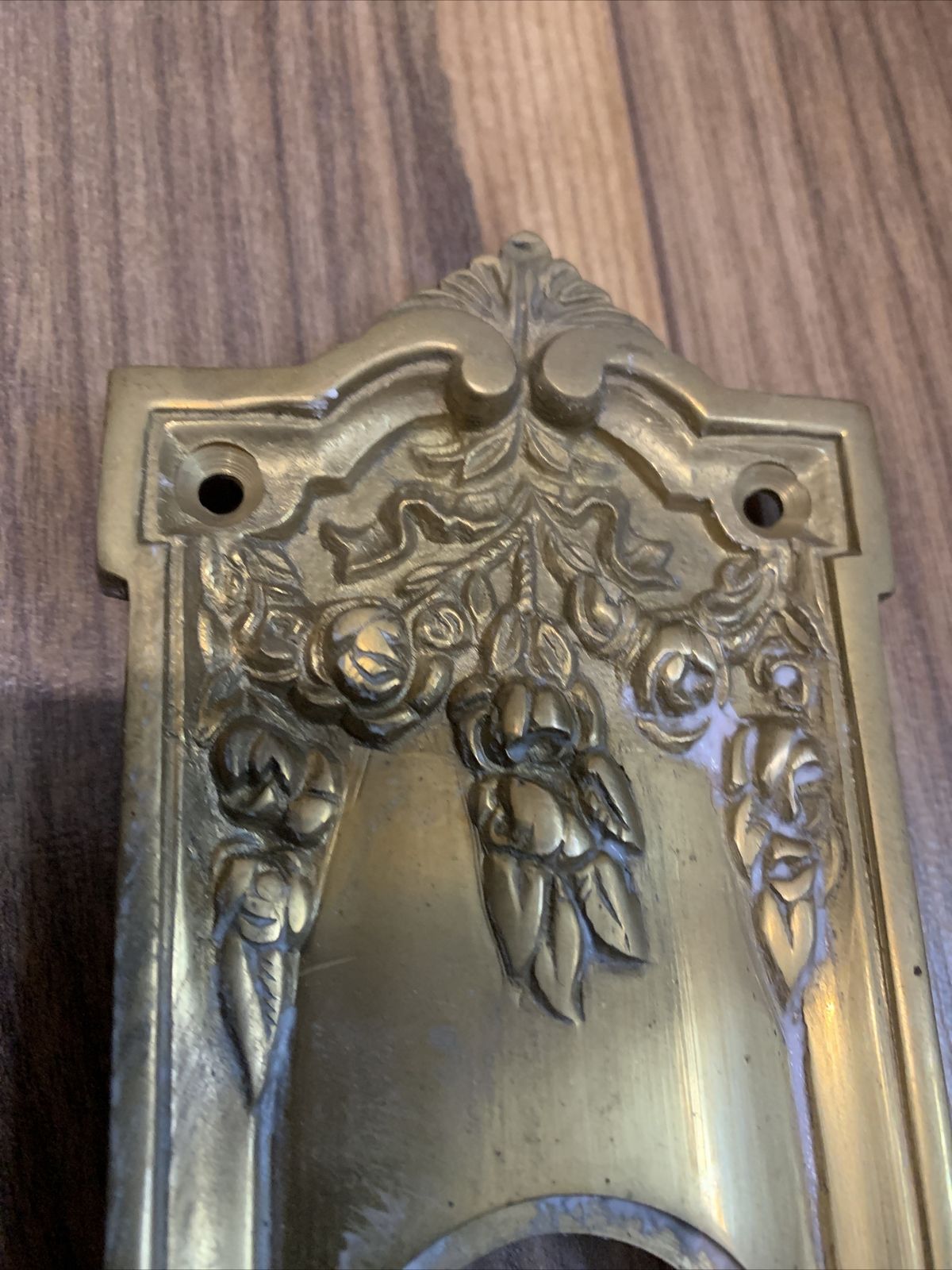 Vtg Antique Victorian Georgian Quality Heavy Brass Finger Plates Door Plaques photo furniture
