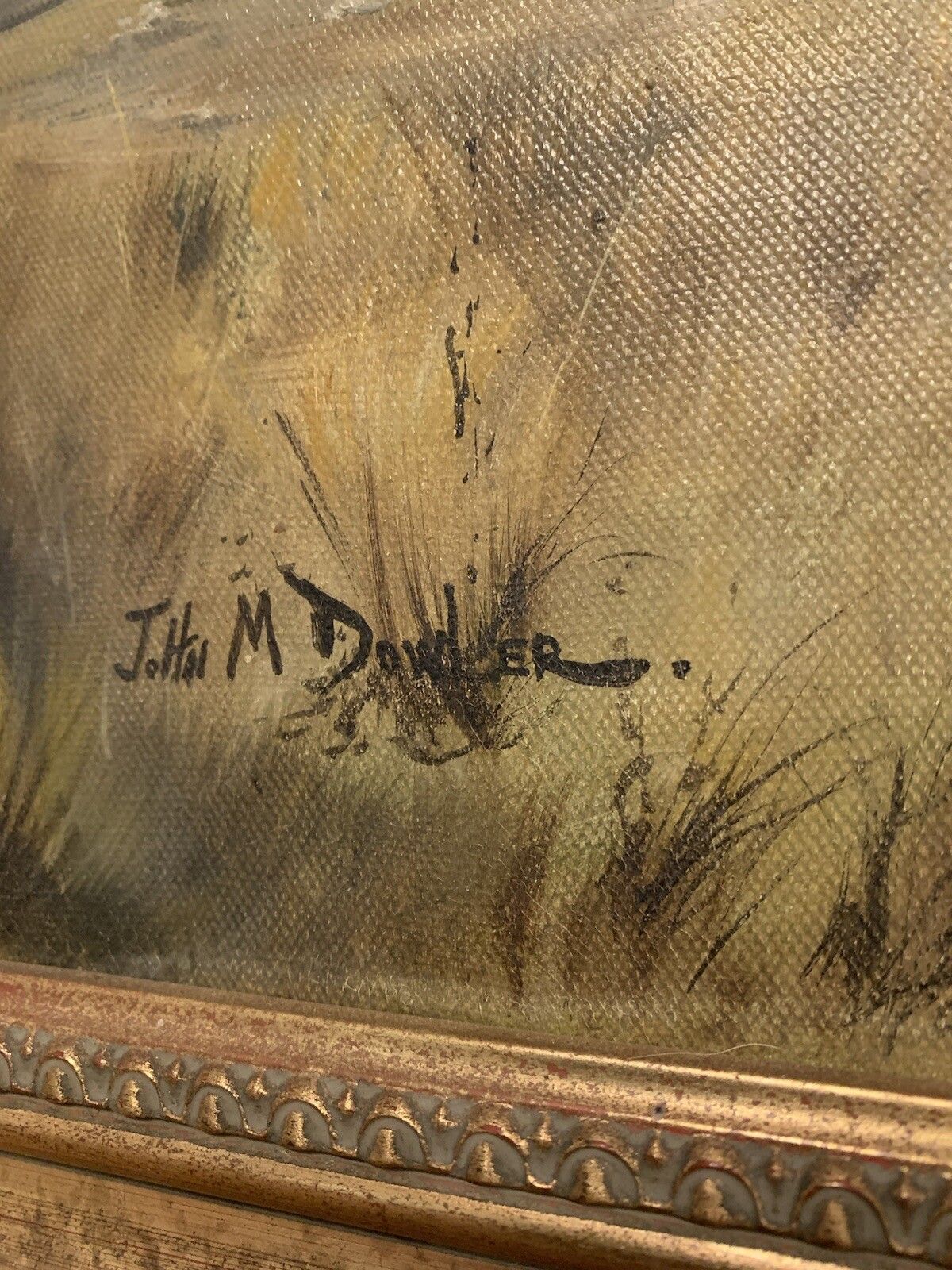 John M Dowler Oil On Board Painting  Framed 88cm By 62cm  Signed Farming photo vinterior