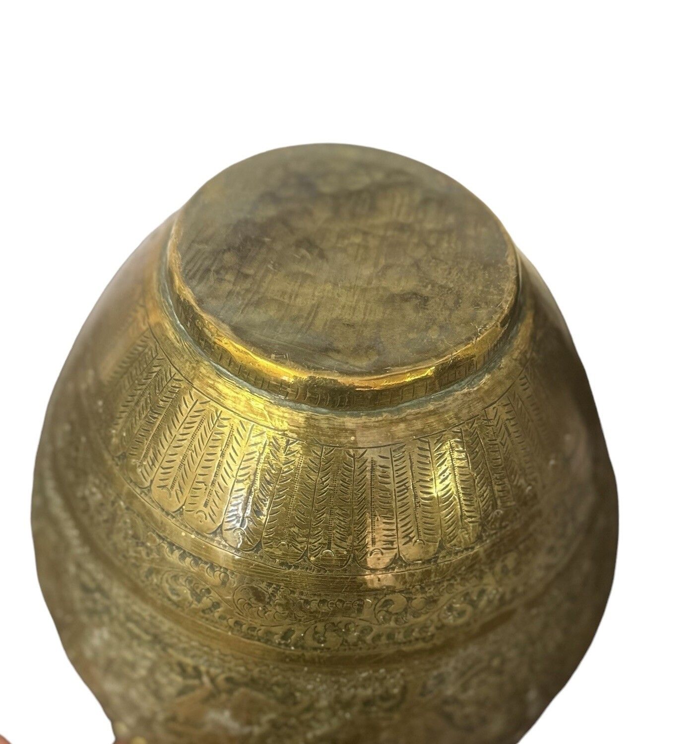Antique 19th C Superb Fine Mameluk Brass Vessel Repousse Planter photo vintage
