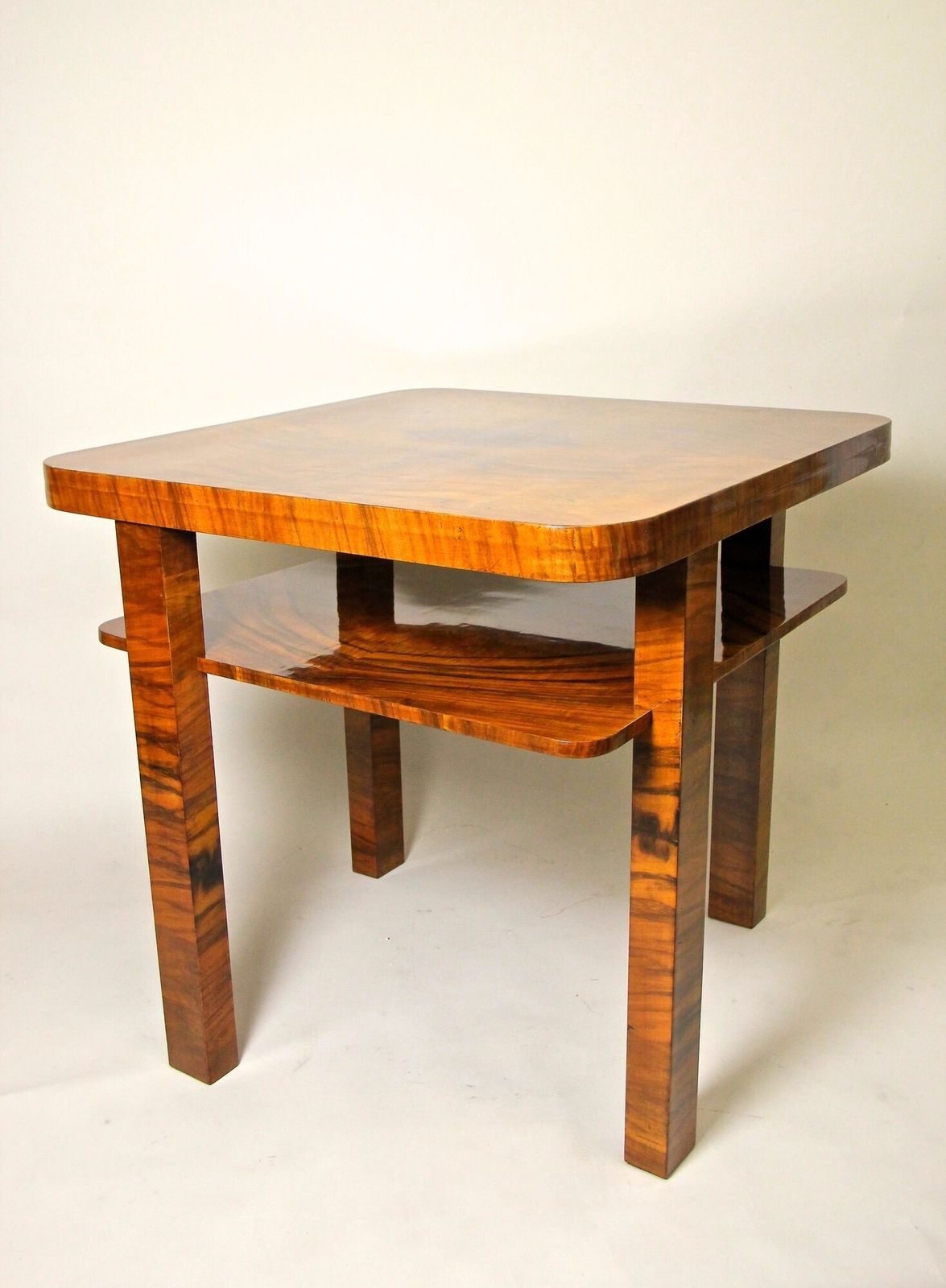 photo for sale Art Deco Nut Wood Side Table Shellac   Polished, At Circa 1920