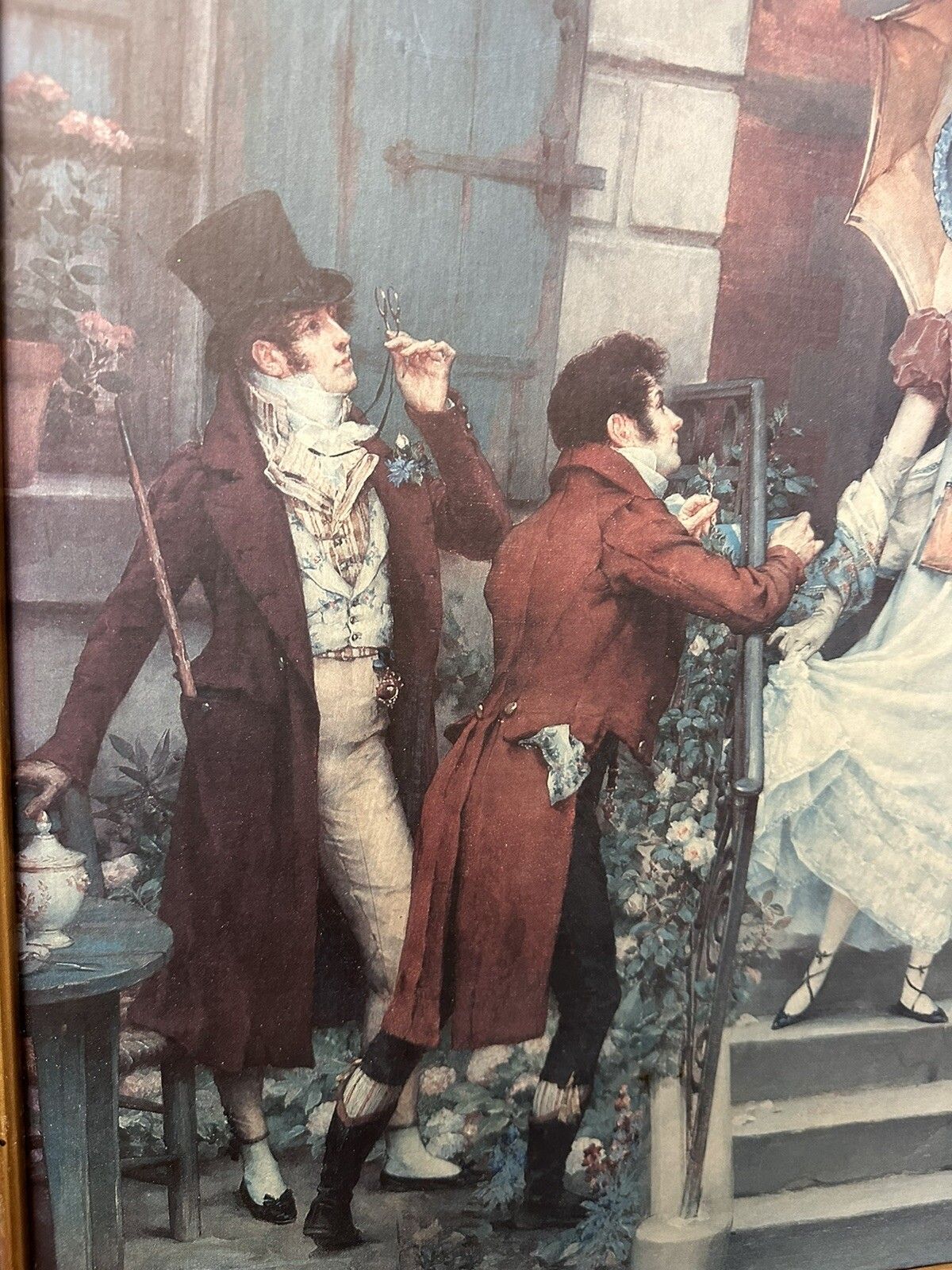 Elaborate Rococo Framed Canvas Print “Would You Do Us The Honour' Pierre Outin. photo for sale