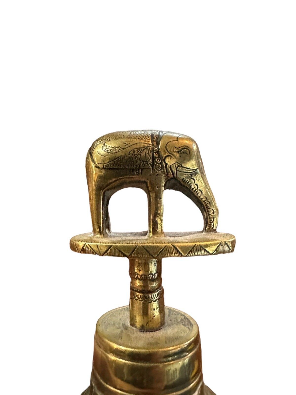 Antique Balinese Brass Temple Bell With A Elephant , C. 1920 40 photo Art