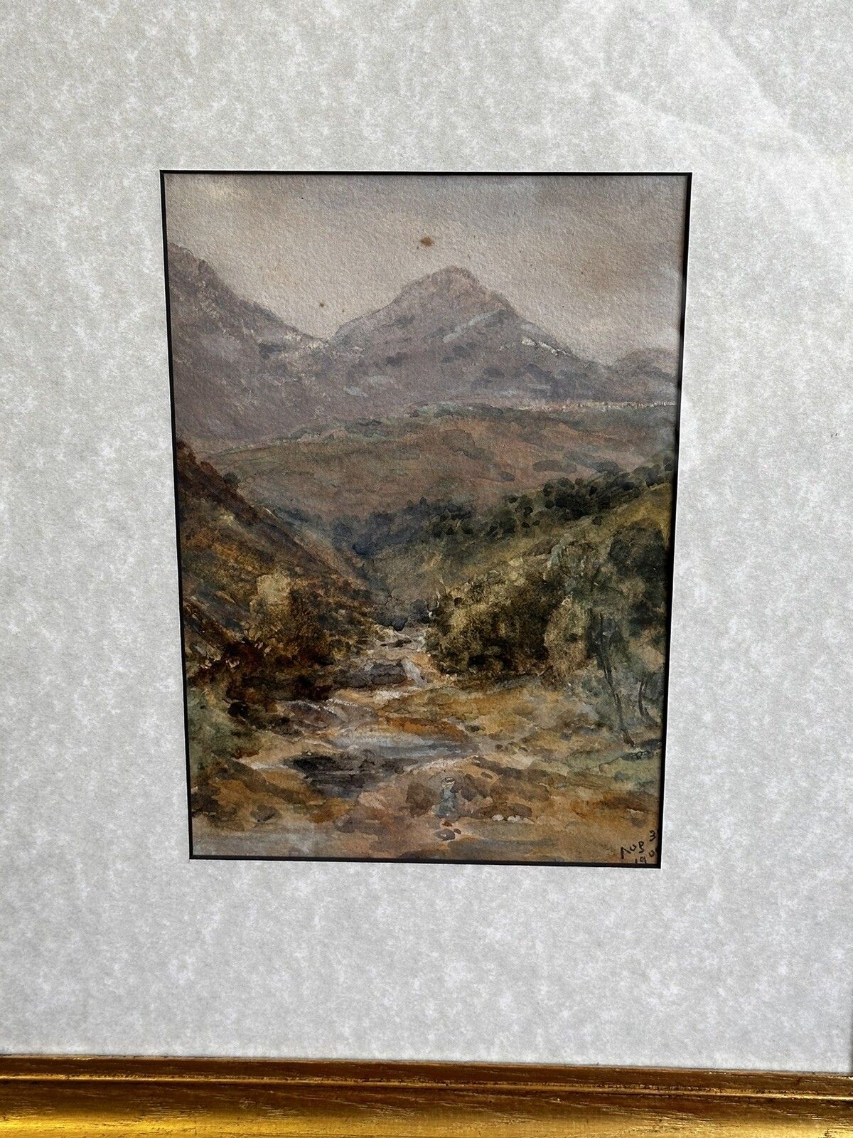 C1900’s Original Watercolour Highland Glen Scene. photo Art