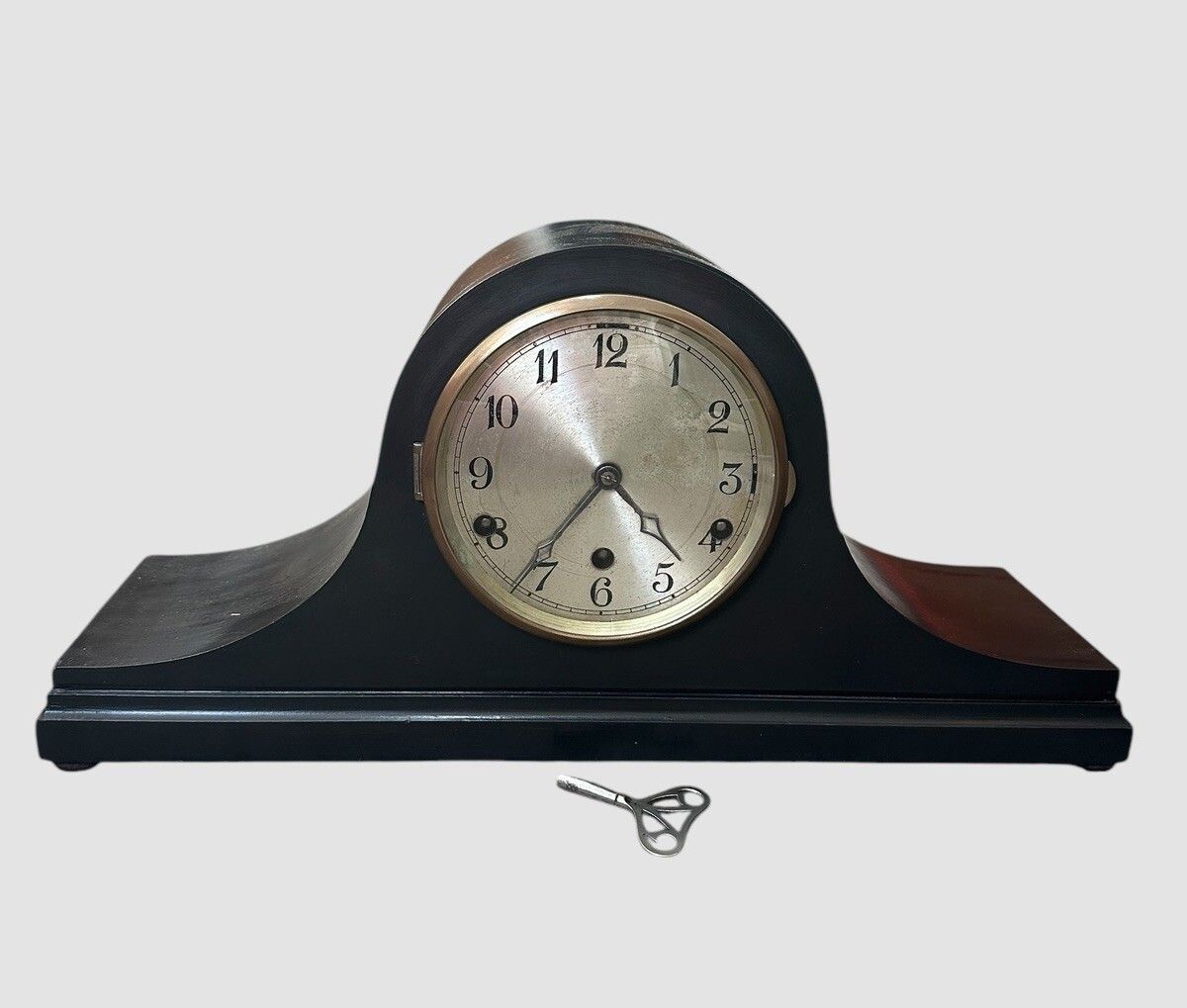 Imposing Ebonised C1930’s “Anvil” Westminster Chiming Clock Working