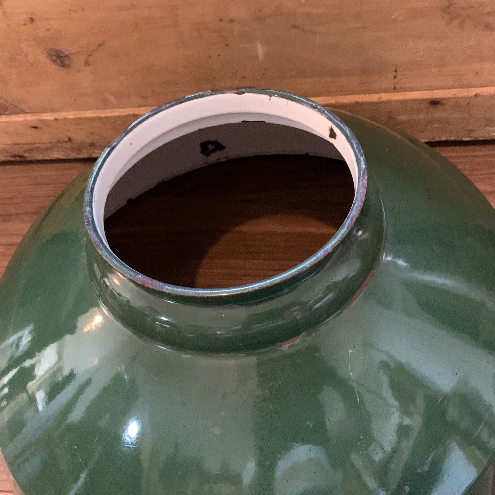 18” Green Thorlux Enamel Factory Pendant Light Industrial Vintage Light Shade photo for sale