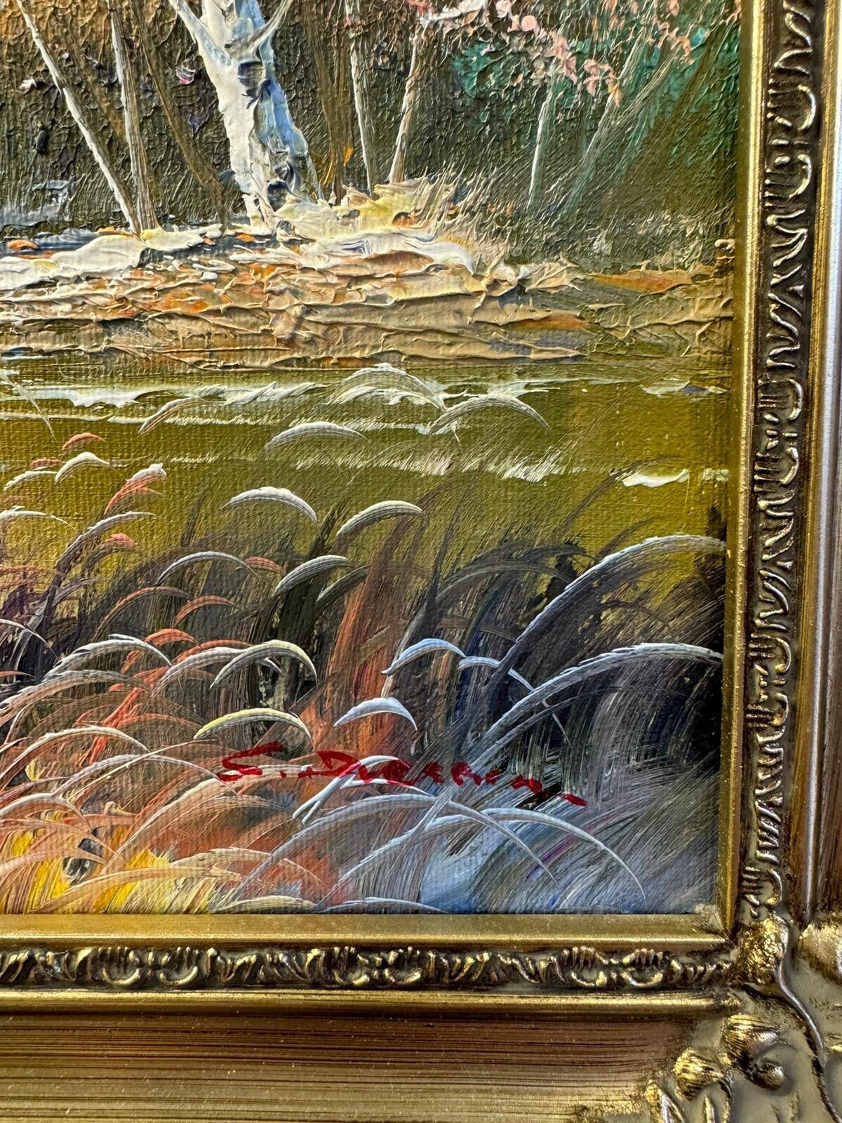 Original Oil On Canavs “Ducks Take Wing" 18.5” By 14.5” Signed By Artist photo furniture
