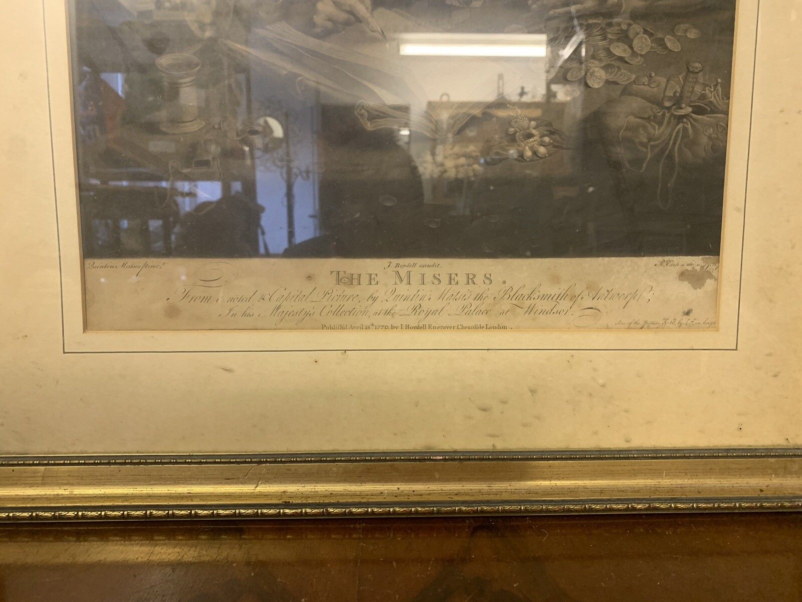 Antique 1770 Engraving J. Boydell The Misers. photo for sale