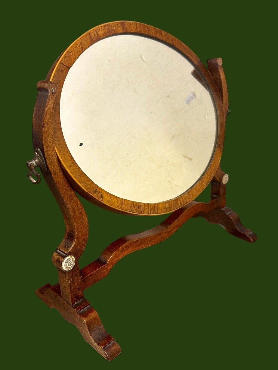 Antique 19th Small Attractive Tilting Wooden Wood Period Dressing Mirror