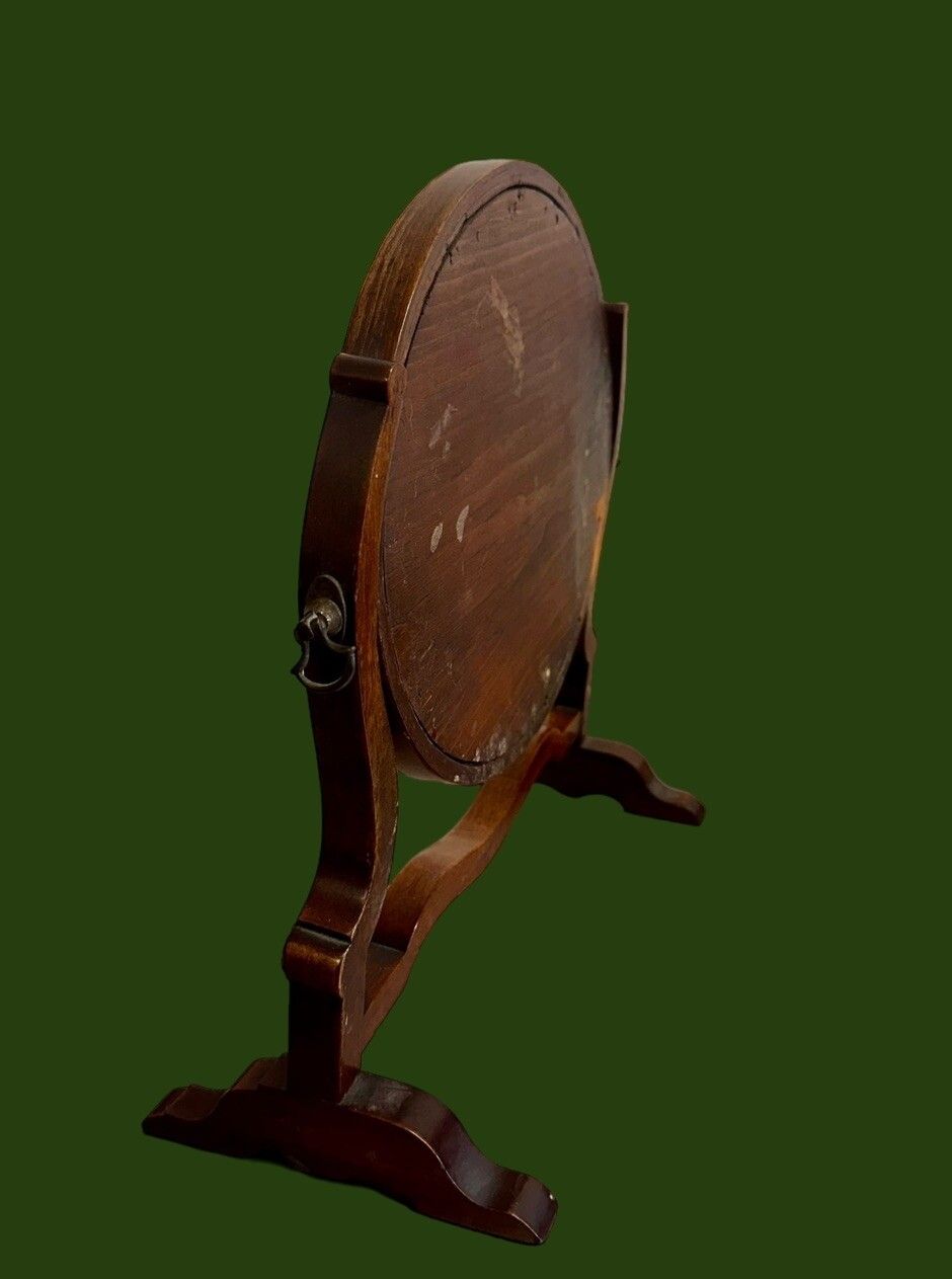 Antique 19th Small Attractive Tilting Wooden Wood Period Dressing Mirror photo 90.0