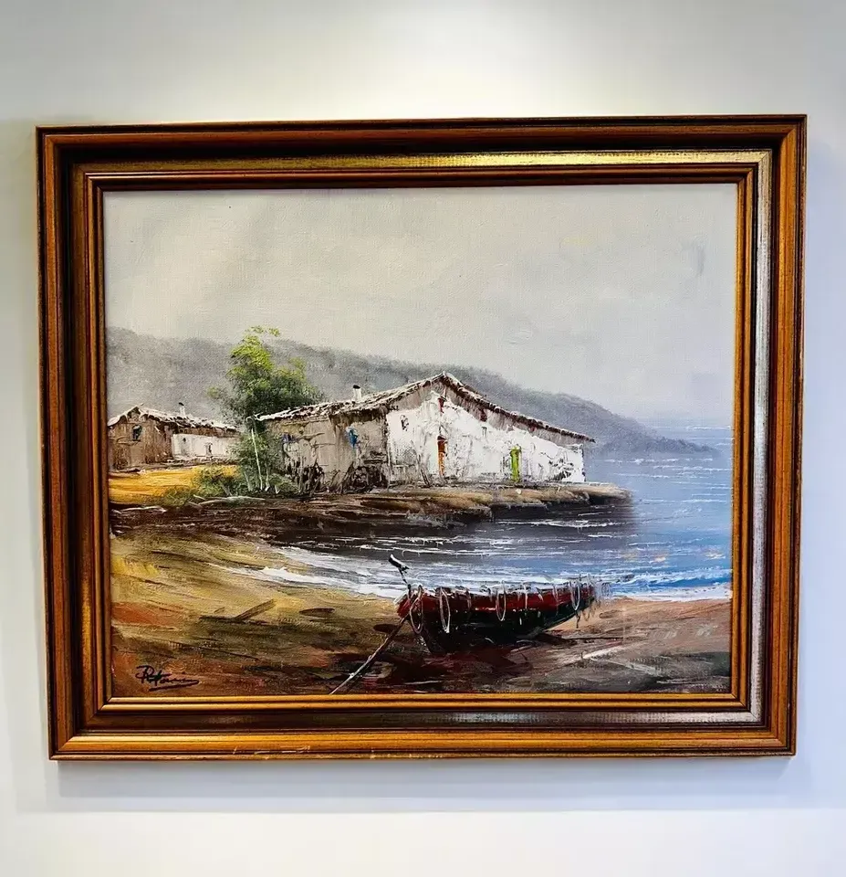 Fine Mid Century Oil Painting Nautical Maritime 49.5cm By 42cm Signed By Artist photo 120.0