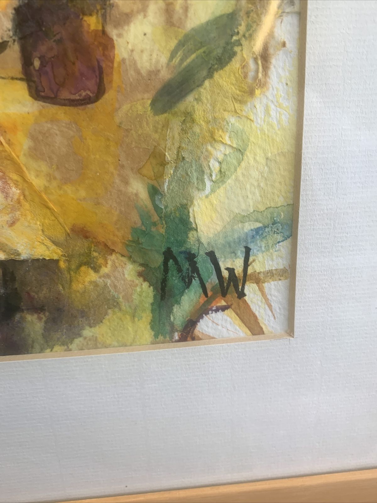 Mid Century Watercolour Mix Media Painting By Margaret Whitehead. Signed photo for sale