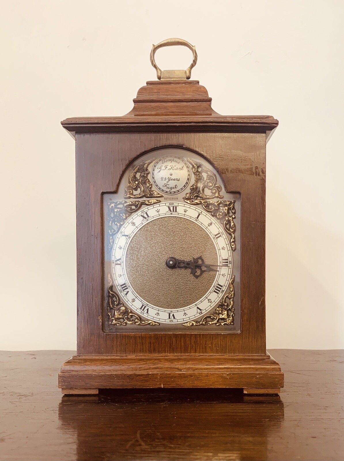 Vintage Quality Tempus Fugit Miniature Mahogany Cased Bracket Clock Mechanical photo vintage