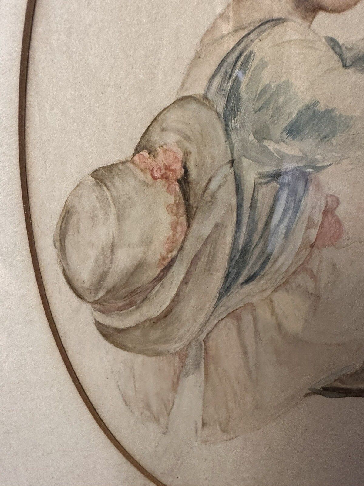 19th C Original Watercolour Of A Beautiful Lady Framed And Glazed photo Art