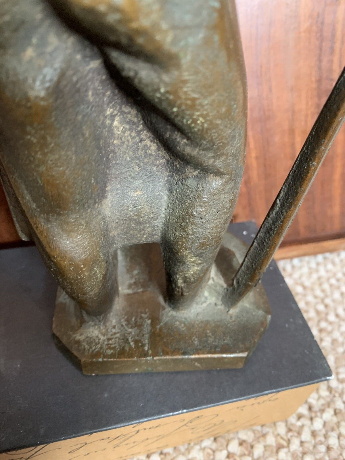 photo furniture Antique Bronze Figure Statue Of A Blacksmith Very Heavy 28cm