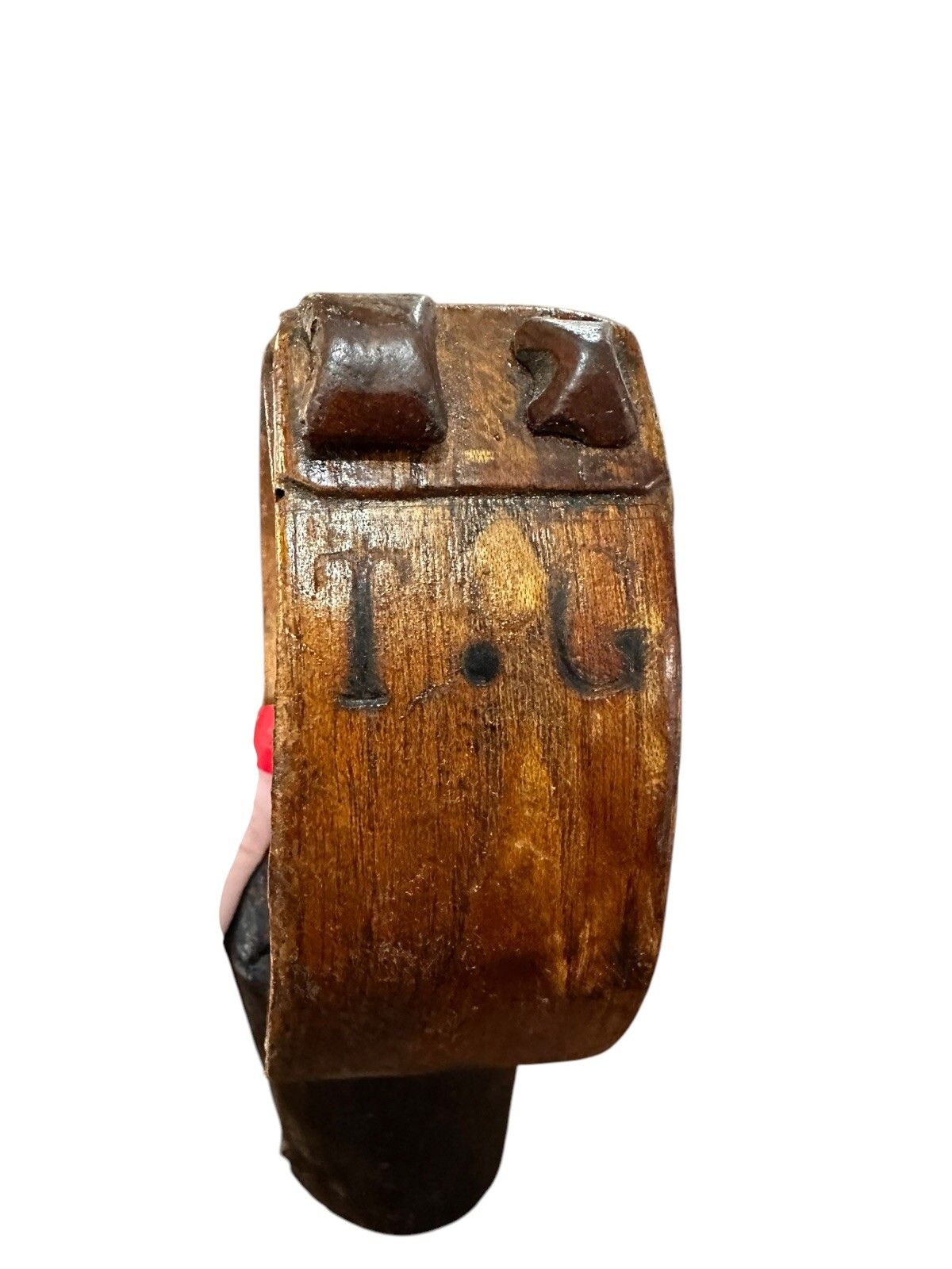 Early 20th Century Traditional Wooden Primitive Carved Cowbell Sheep Goat photo Home Decor