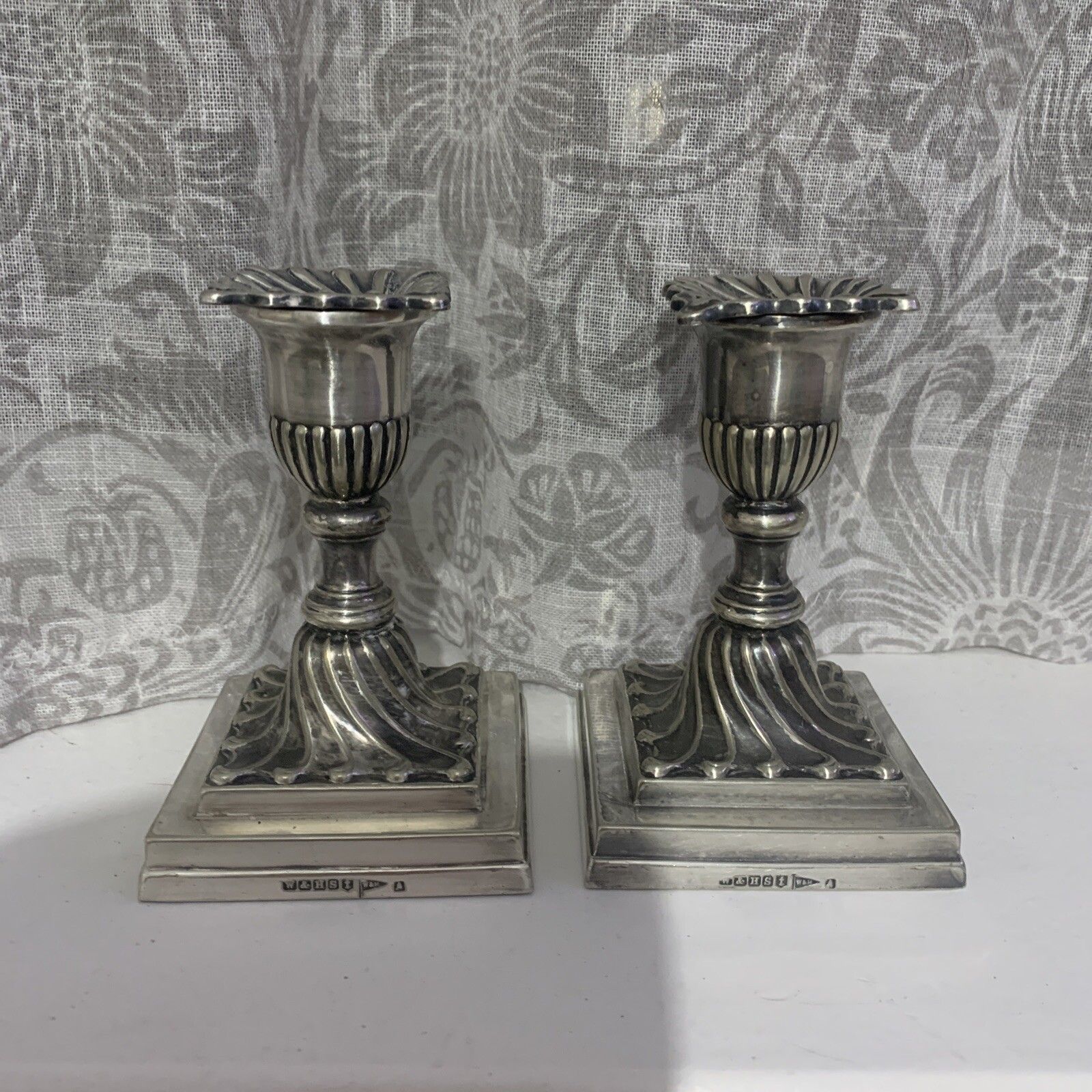 Pair Of Antique 19th Century Quality Walker & Hall Silver Plated Candlesticks￼ photo buy
