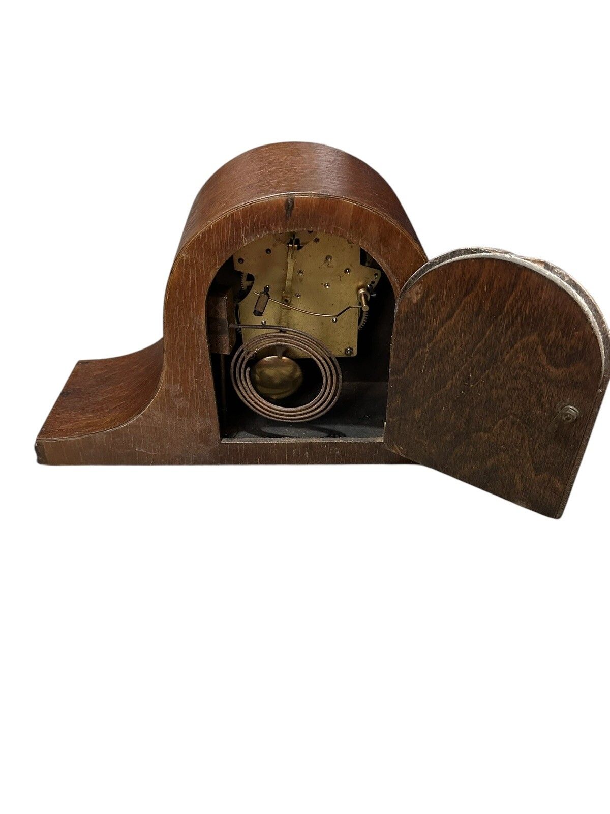 Napoleon Hat C1920’s Timepiece Mantle Clock. Hammer Strike Working photo vinterior