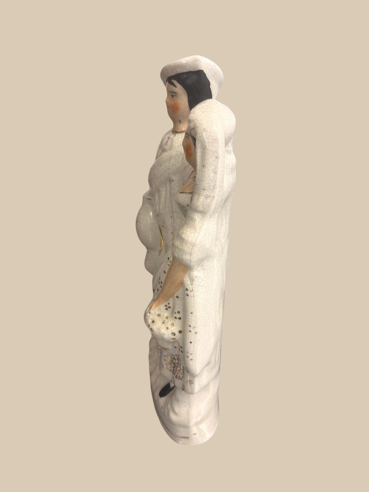 Antique Staffordshire Porcelain Couple Figure  15” High photo 80.0