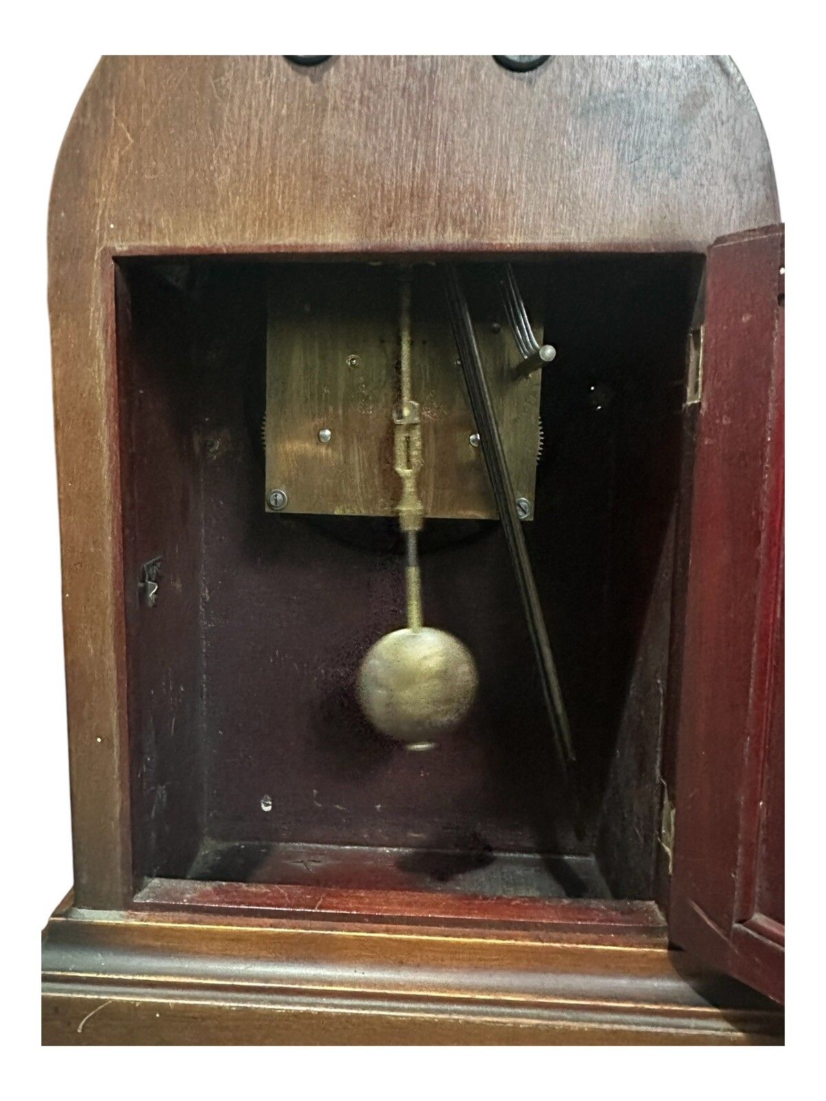 Antique Early Gustav Becker Arched Lancet Brass Inlaid Mantle Clock photo buy