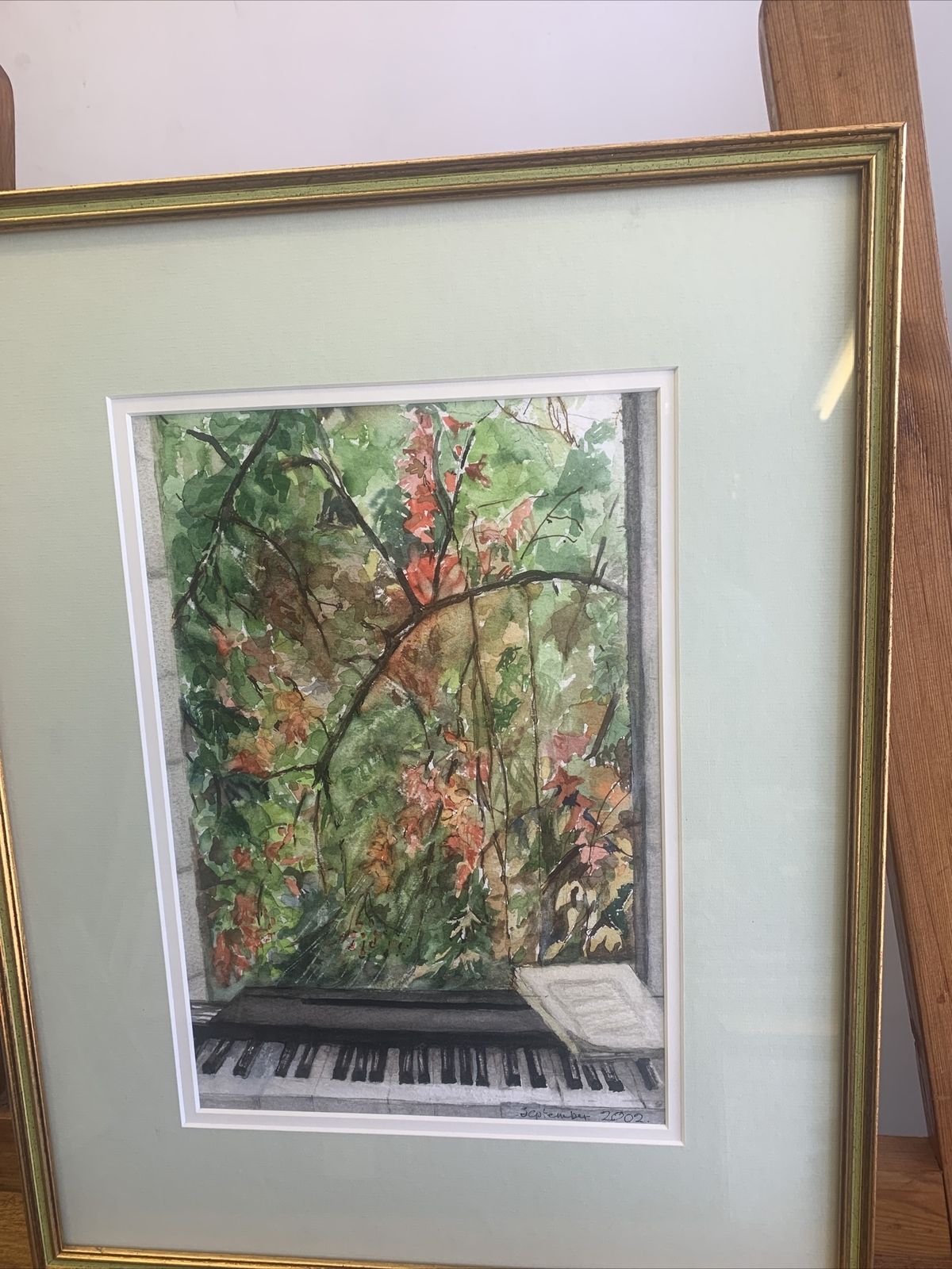 ￼ Original Watercolour Painting Musical / Keyboard Botanical Floral Scenes￼ photo furniture